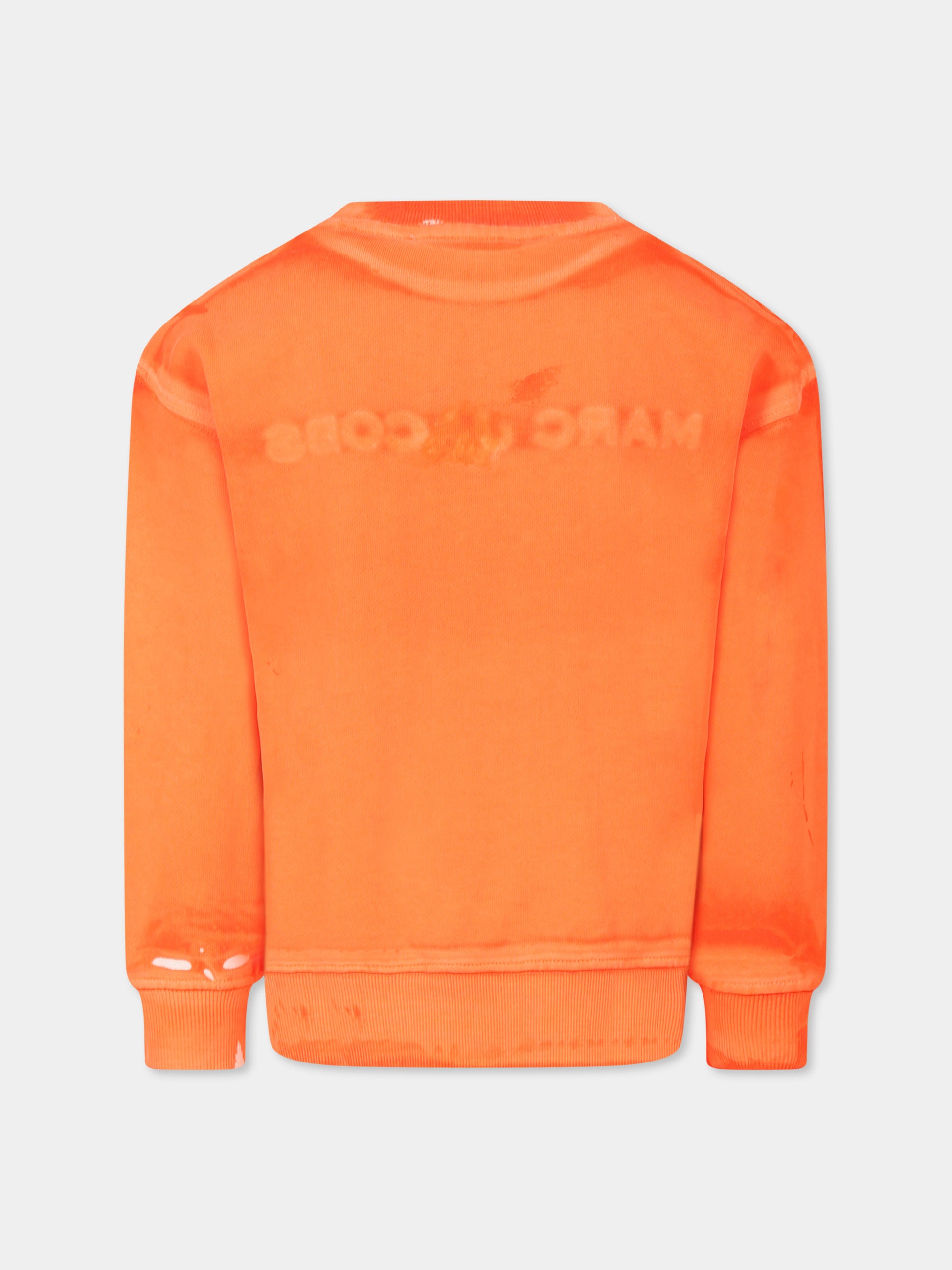 Felpa arancione per bambini con logo,Marc Jacobs,W60435 406