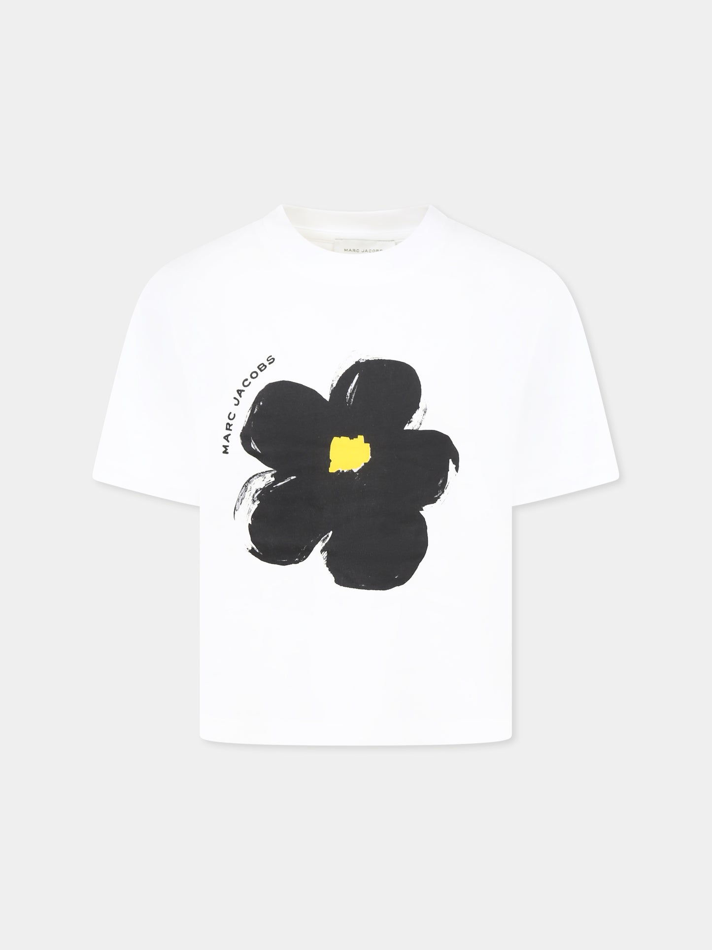 T-shirt bianca per bambina con fiore,Marc Jacobs,W60465 10P