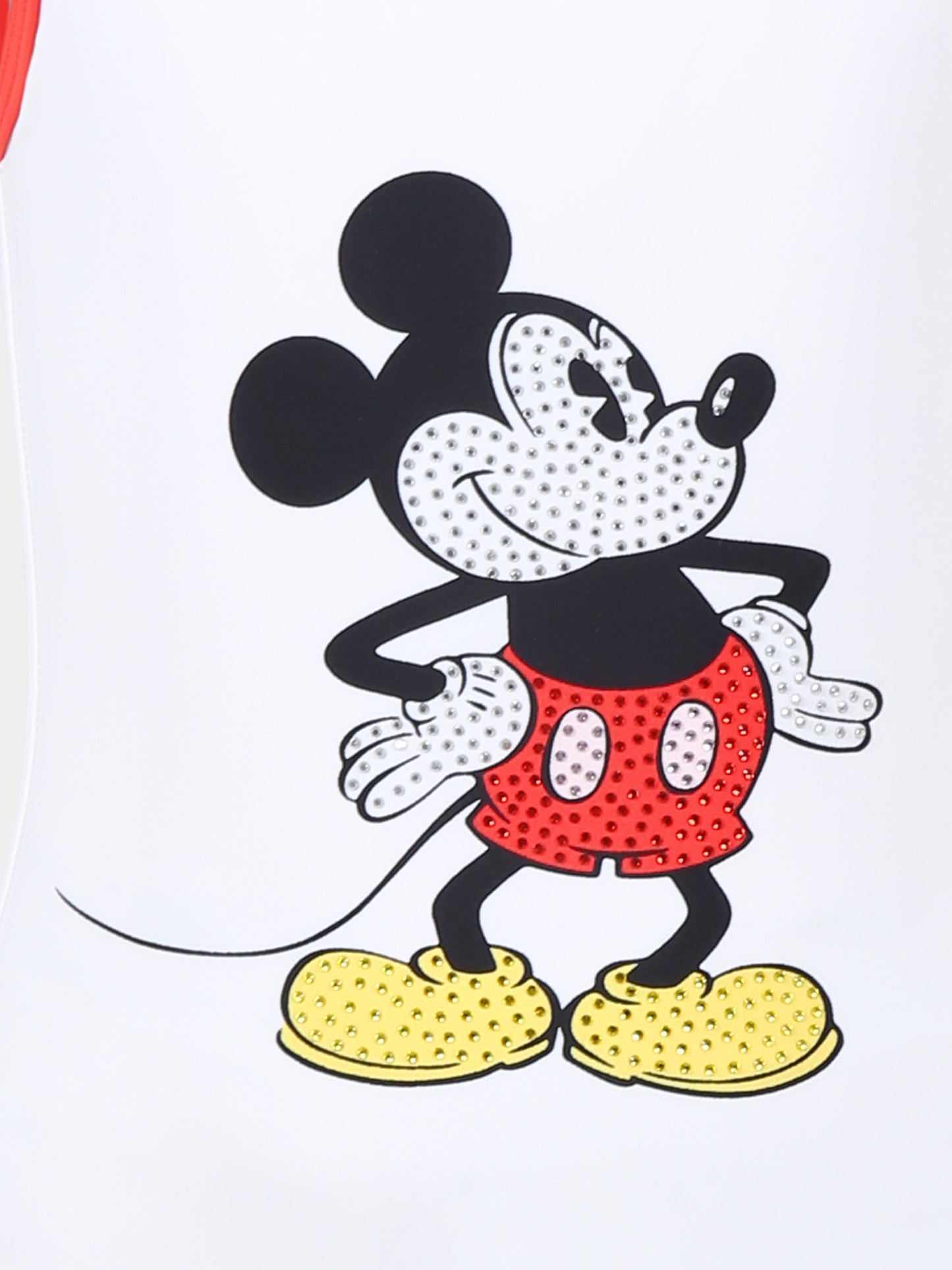 White swimsuit for girl with Mickey Mouse