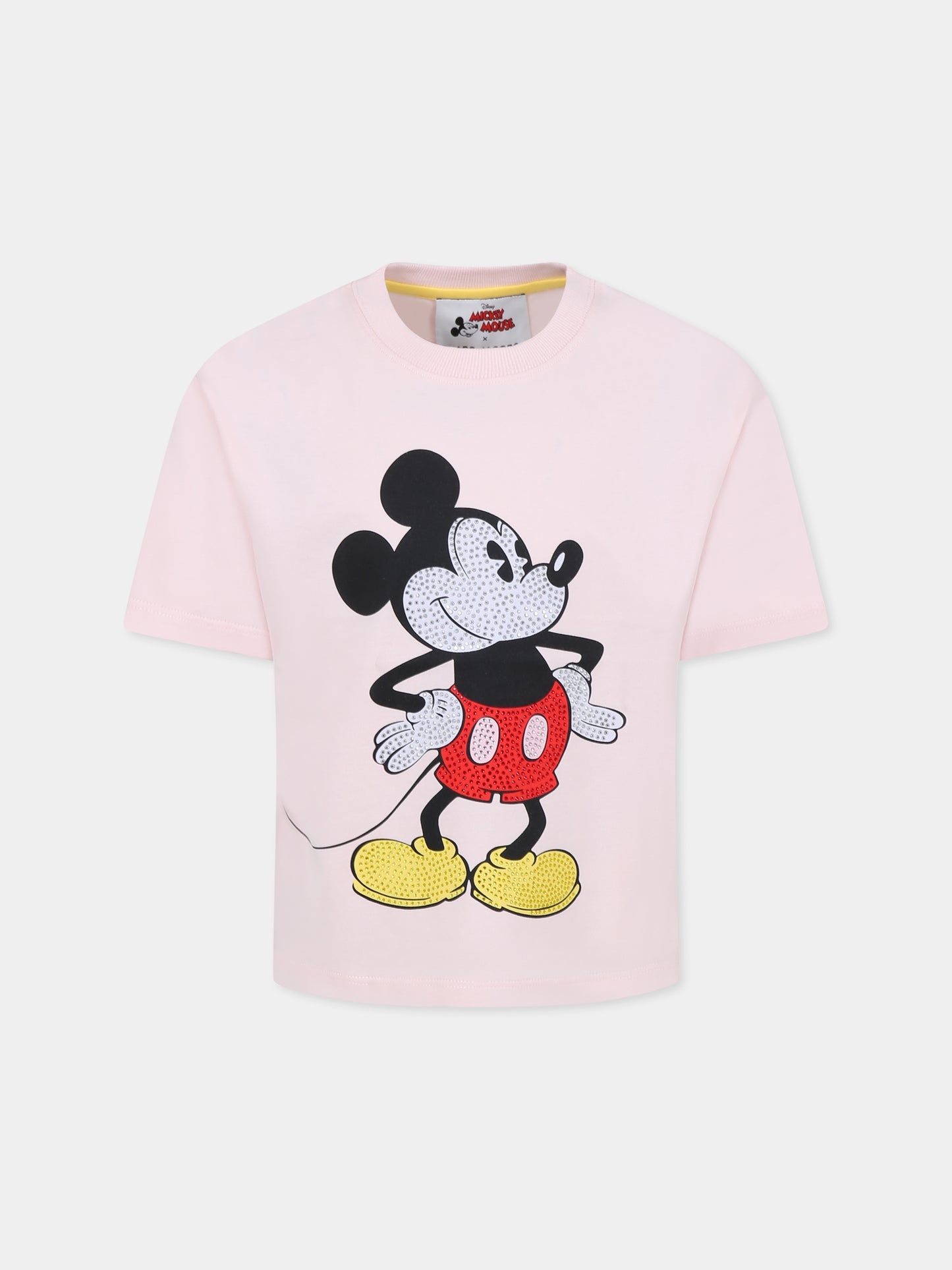 Pink t-shirt for girl with Micky Mouse