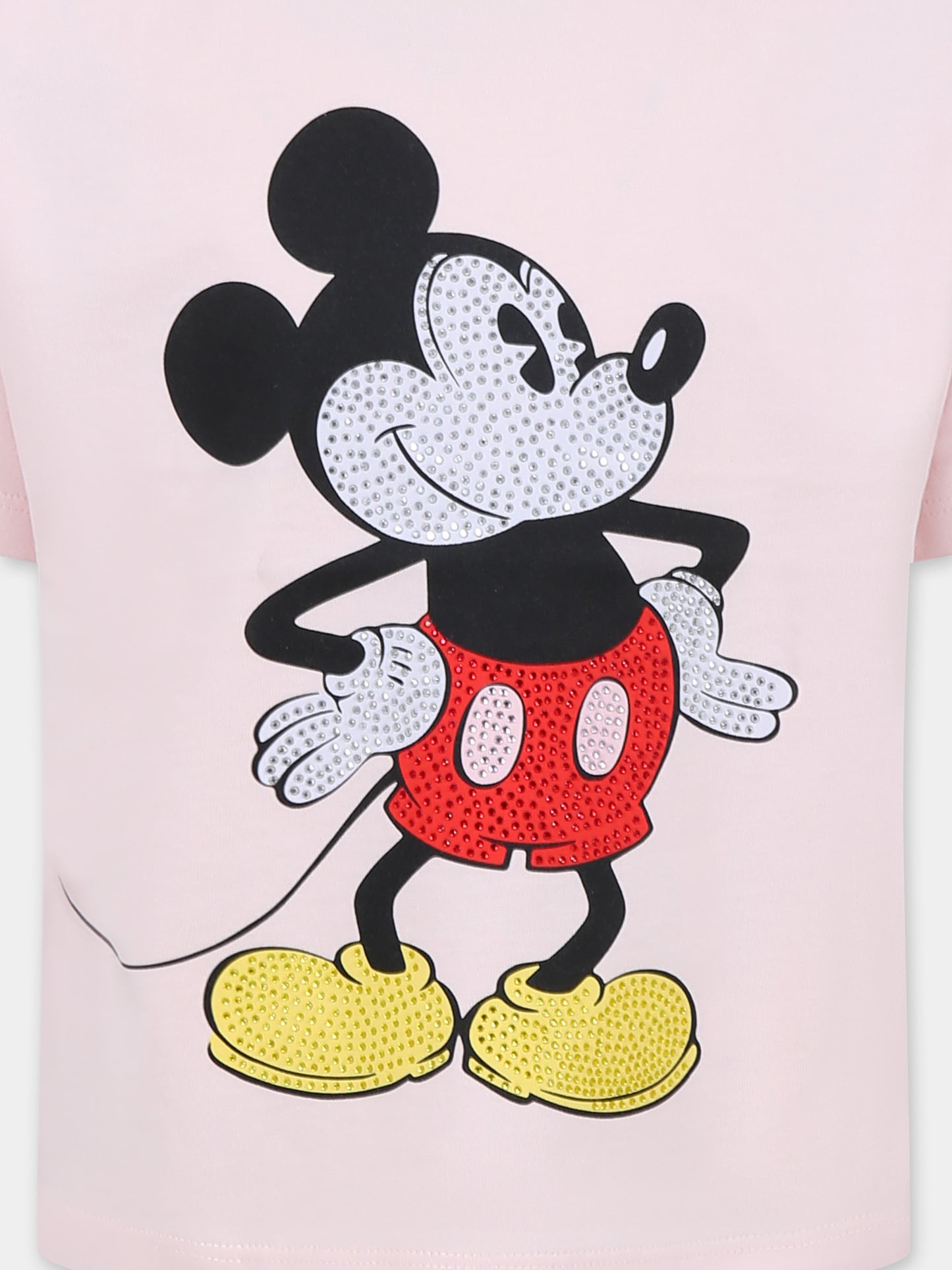 Pink t-shirt for girl with Micky Mouse