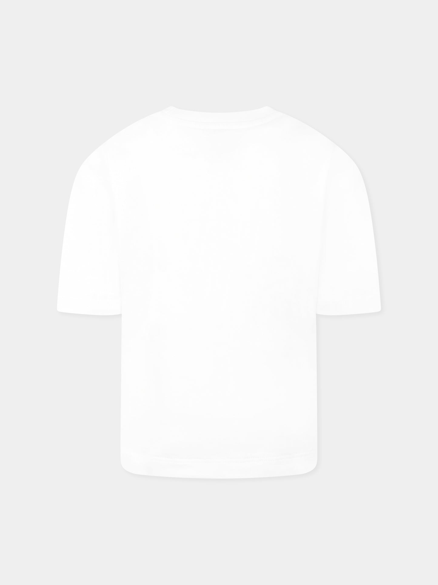 White t-shirt for boy with pouch