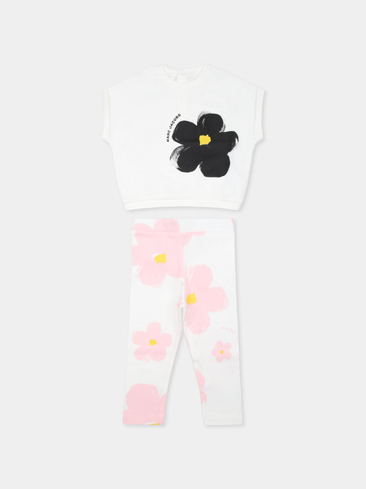 Completo bianco per neonata con fiori,Marc Jacobs,W60551 126