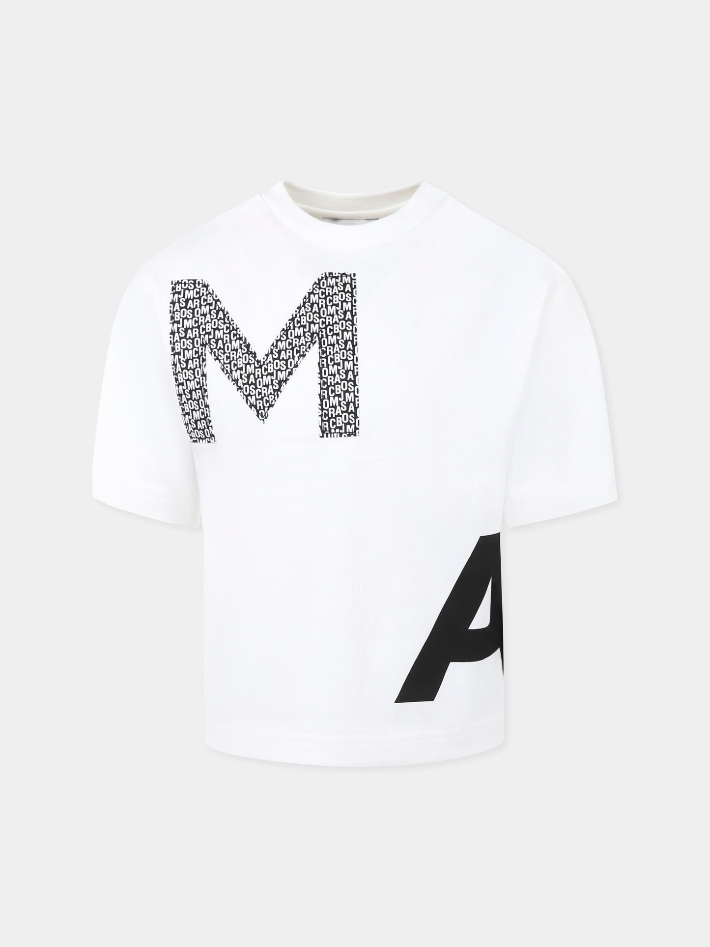 T-shirt bianca per bambino con logo,Marc Jacobs,W60460 126