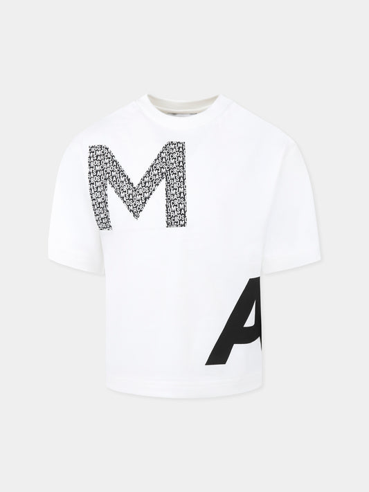 T-shirt bianca per bambino con logo,Marc Jacobs,W60460 126