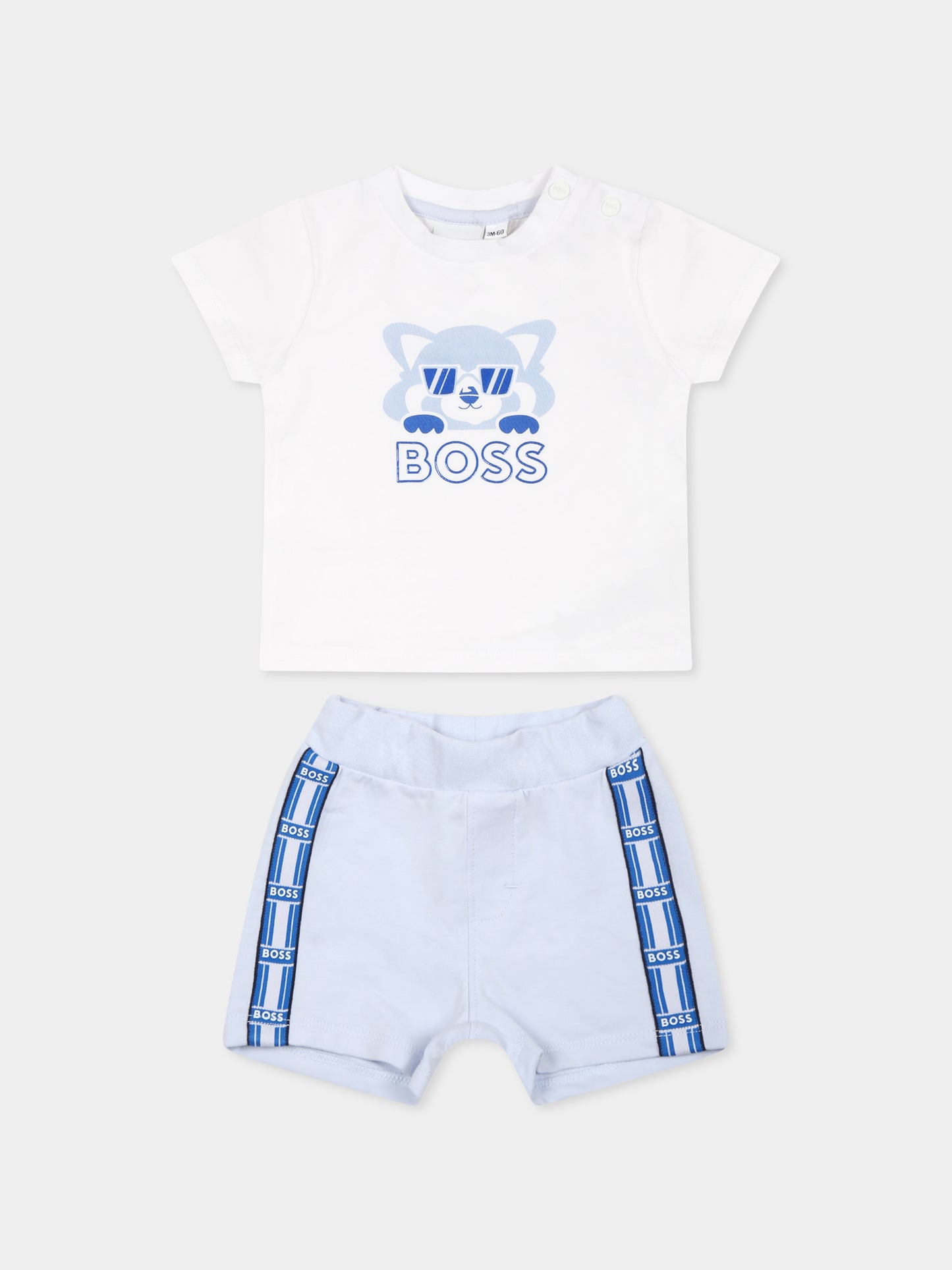 Completo multicolor per neonato con logo e panda,Boss,J52225 10P