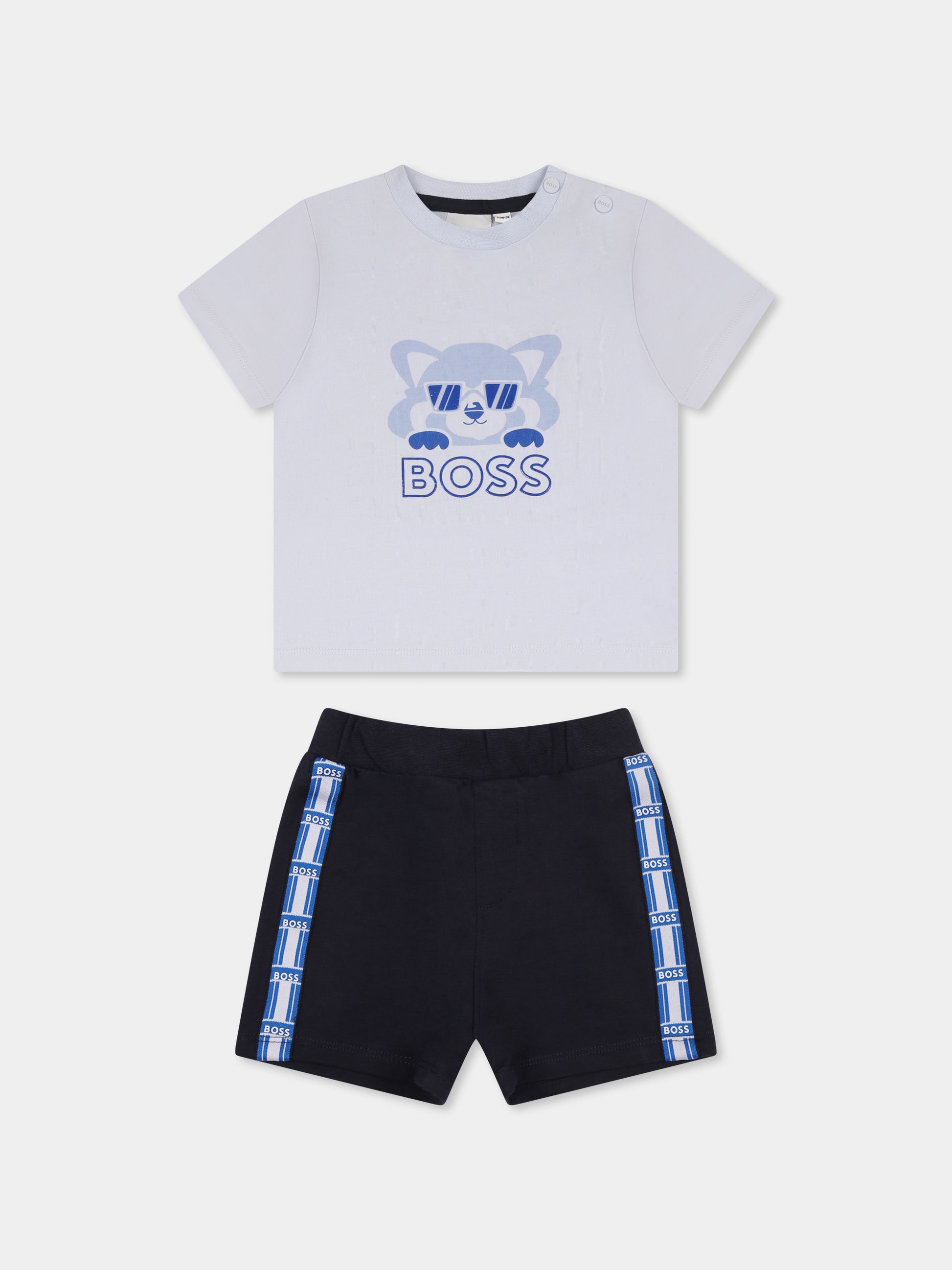 Completo multicolor per neonato con logo e panda,Boss,J52225 771