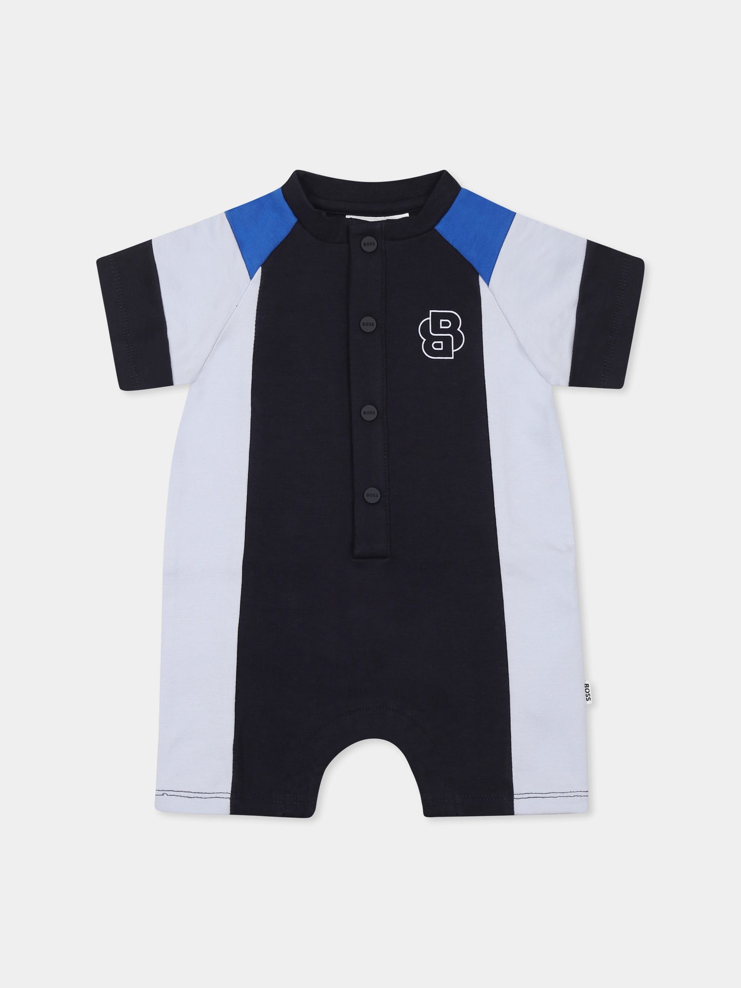 Pagliaccetto blu per neonato con logo,Boss,J52205 849