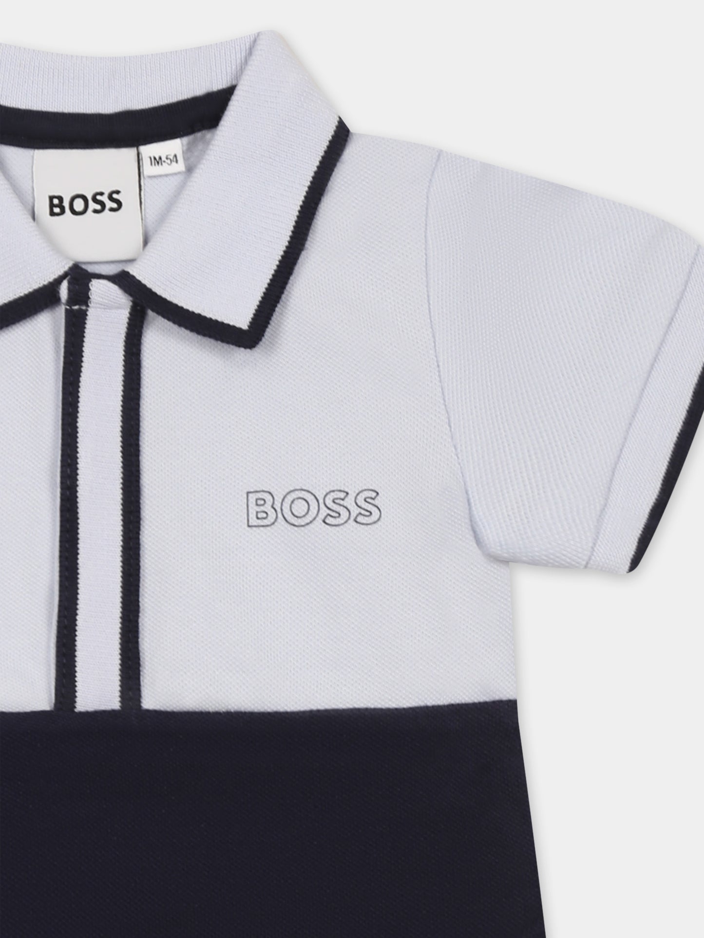 Pagliaccetto blu per neonato con logo,Boss,J52207 849