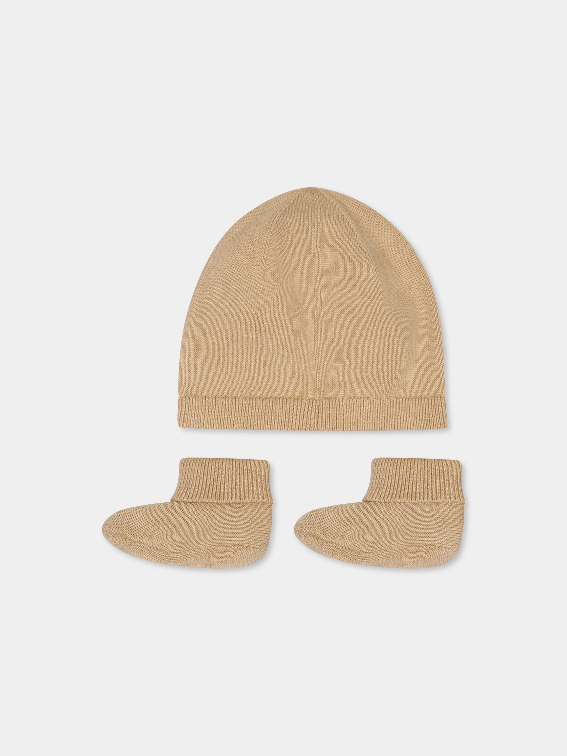 Set accessori beige per neonato con logo e panda,Boss,J51669 249