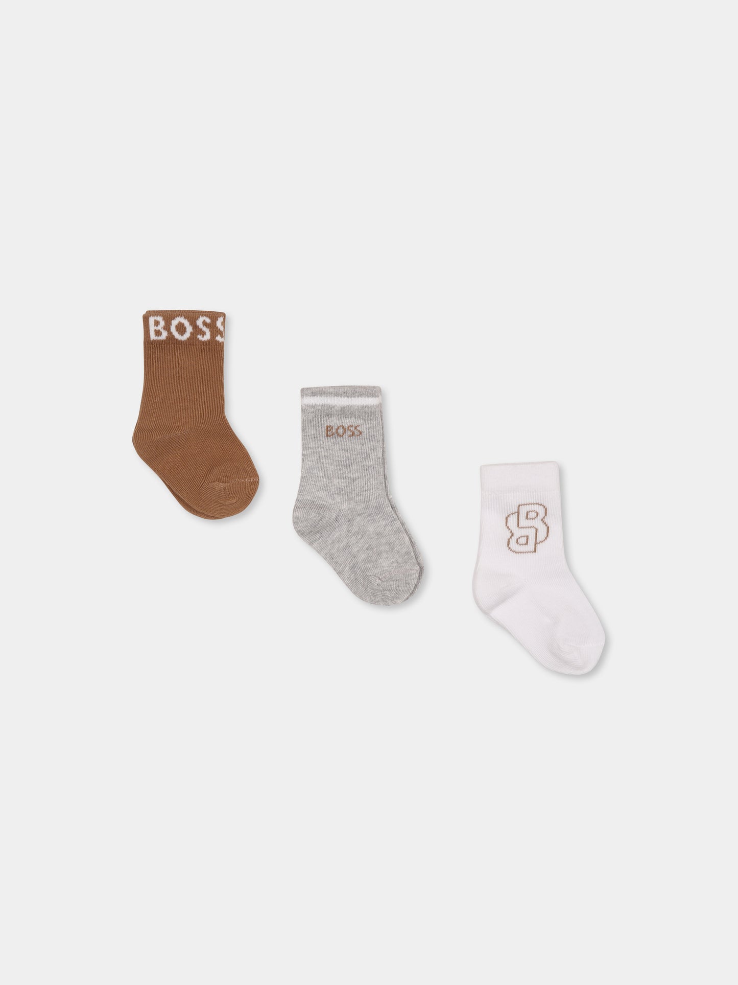 Set calzini multicolor per neonato con logo,Boss,J51742 10P