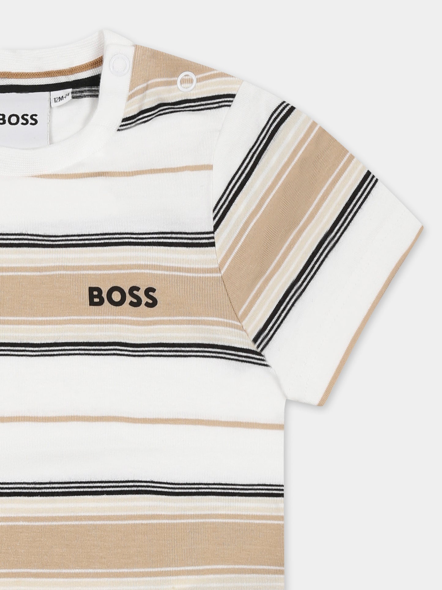 T-shirt bianca per neonato con logo,Boss,J52116 249