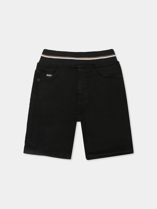 Shorts neri per neonato con logo,Boss,J52091 Z11