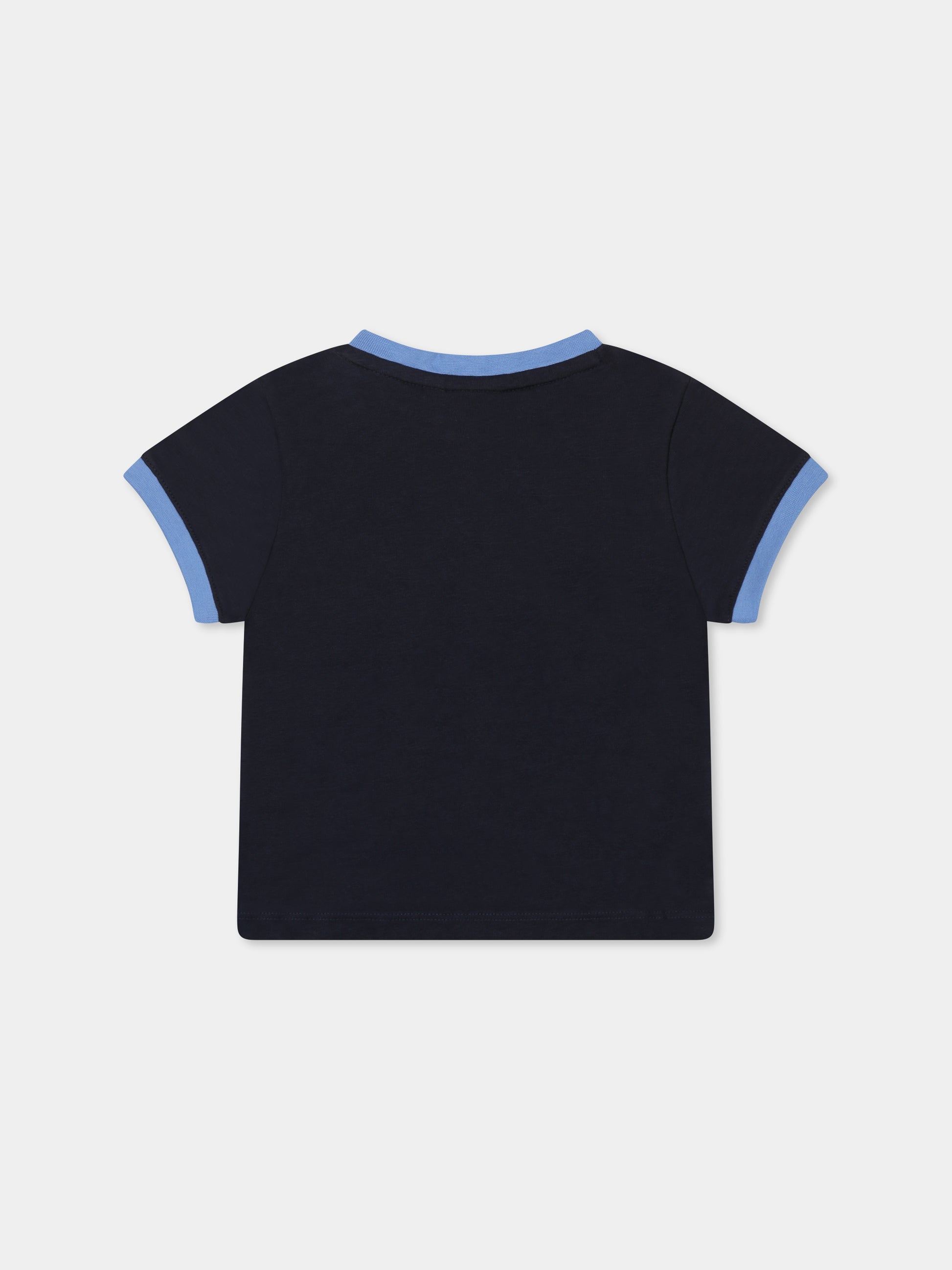 T-shirt blu per neonato con logo,Boss,J52104 849