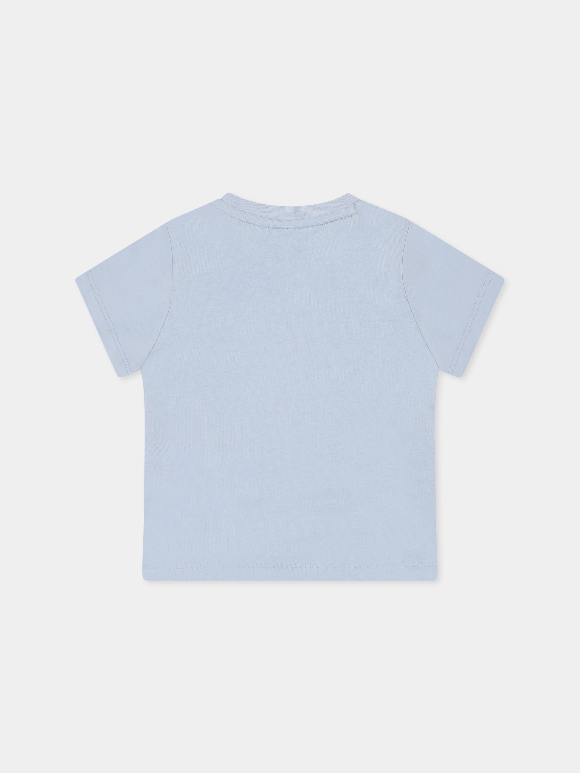 T-shirt celeste per neonato con logo,Boss,J52107 887