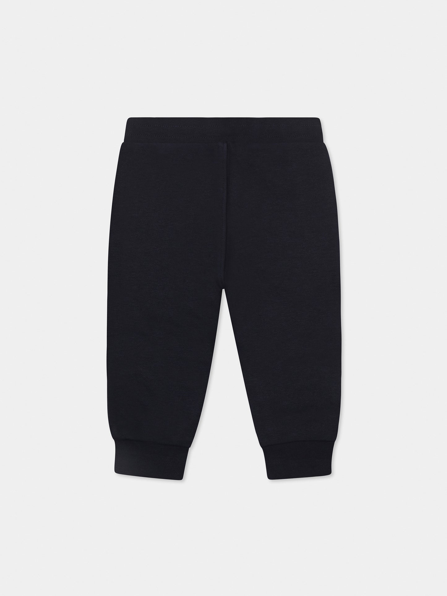 Blue trousers for baby boy with logo