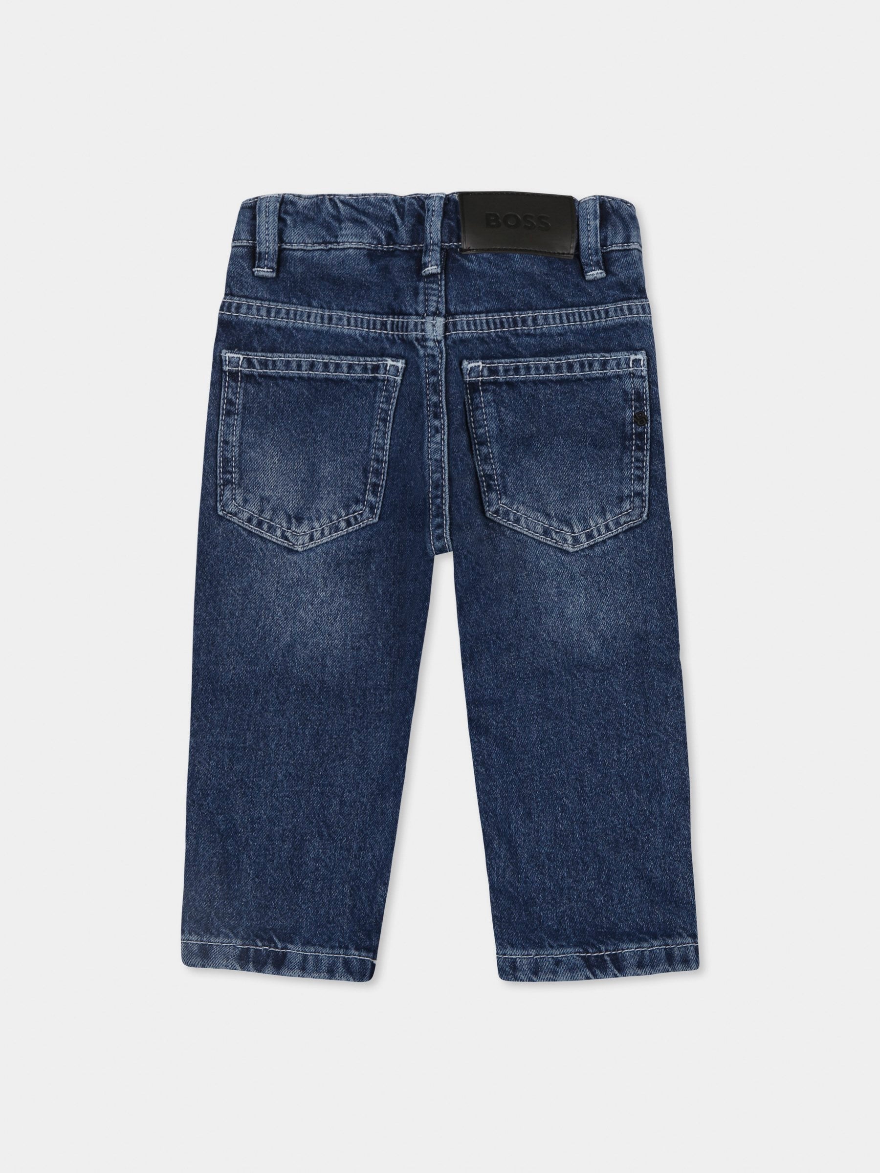 Jeans denim per neonato con logo,Boss,J52081 Z07