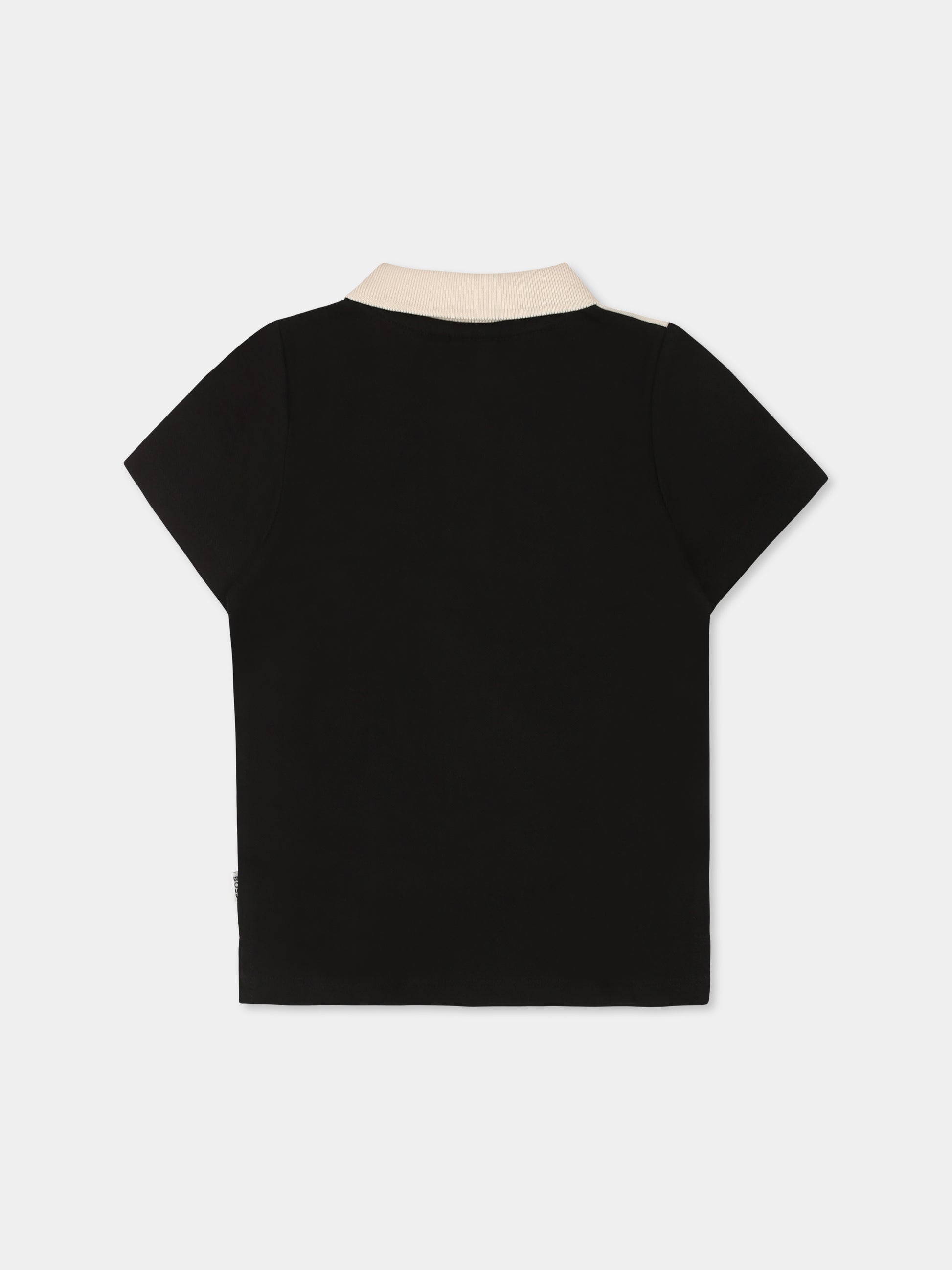 Polo nera per neonato con logo,Boss,J52098 09B