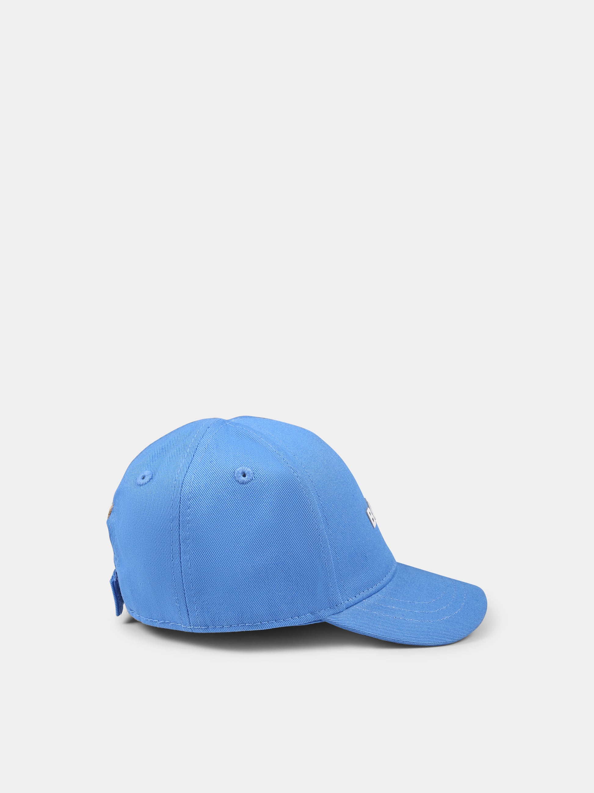 Cappello celeste per neonato con logo,Boss,J51693 84B