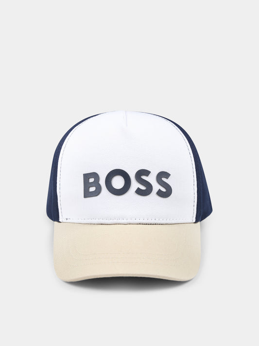 Cappello multicolor per neonato con logo,Boss,J51696 10P