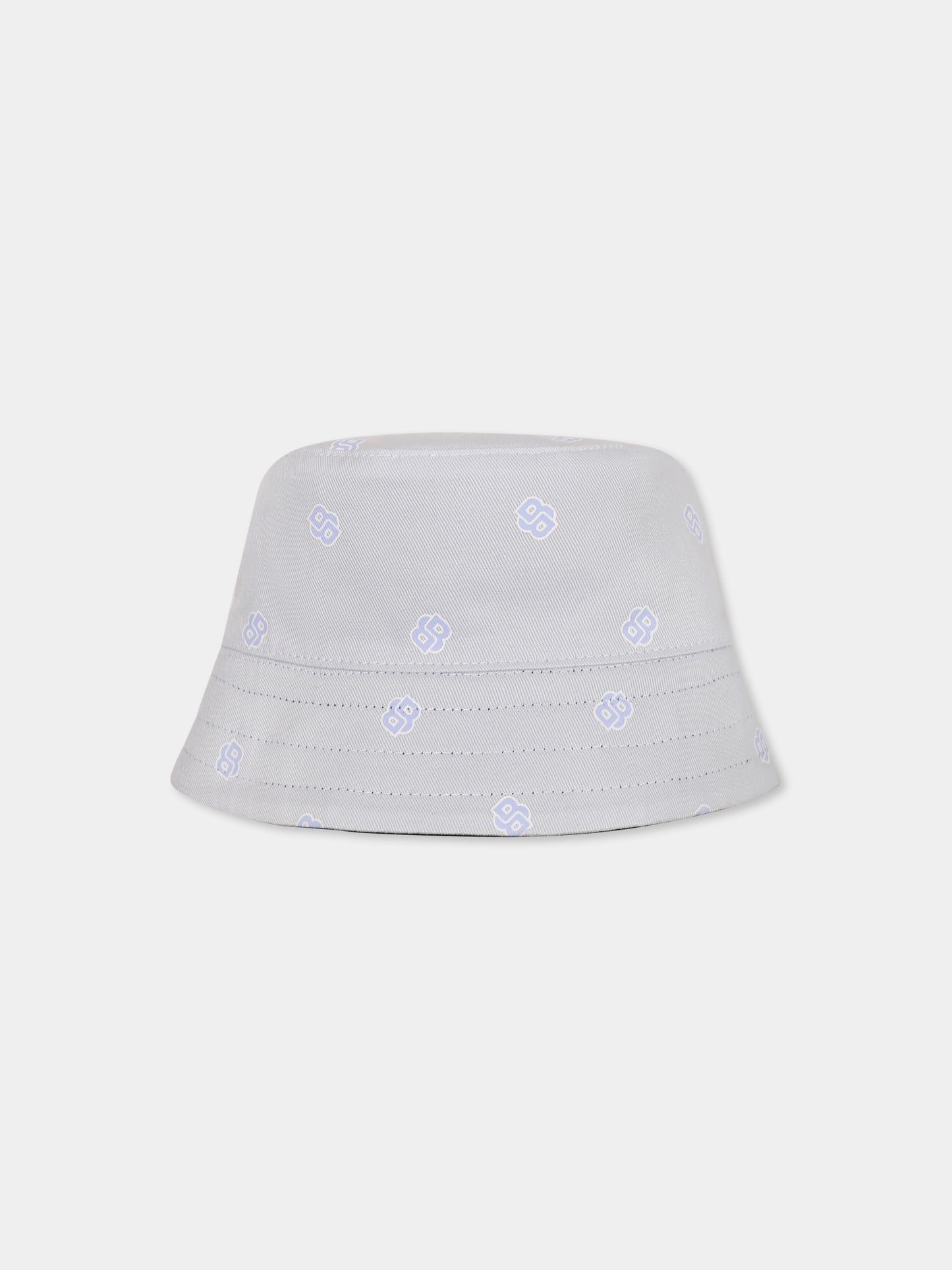 Reversible blue cloche for baby boy