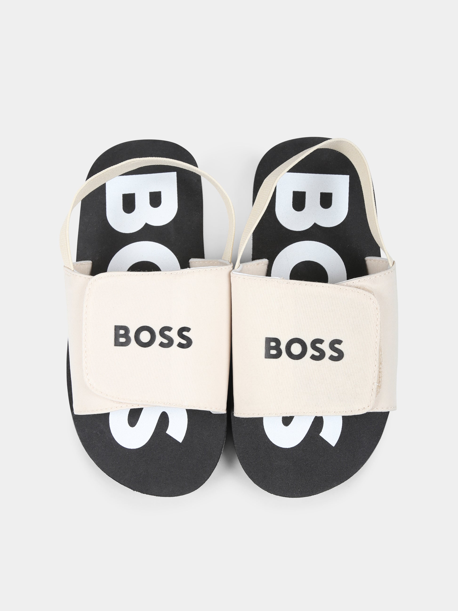 Sandali beige per bambino con logo,Boss,J52156 249