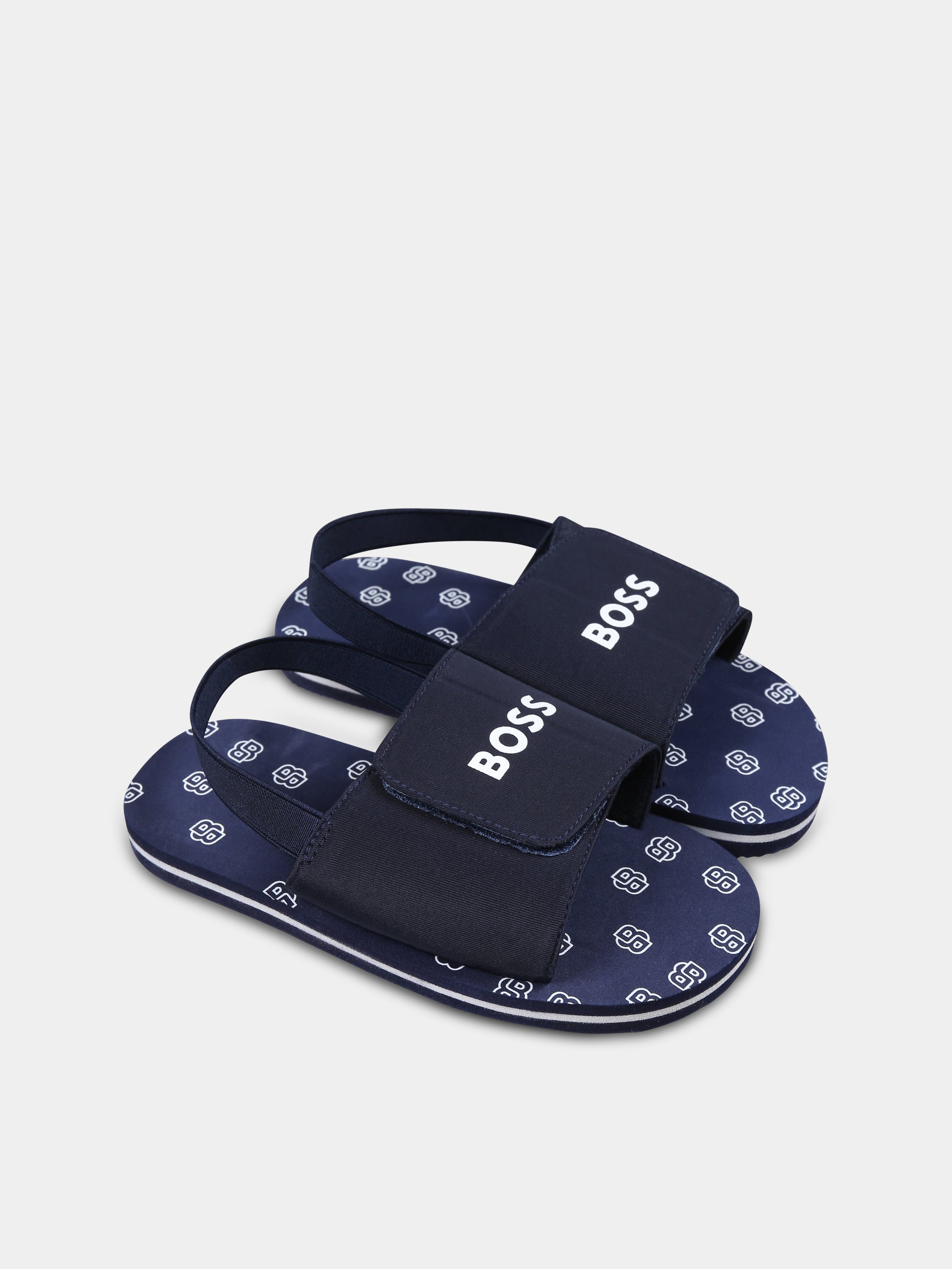 Sandali blu per bambino con logo,Boss,J52156 849