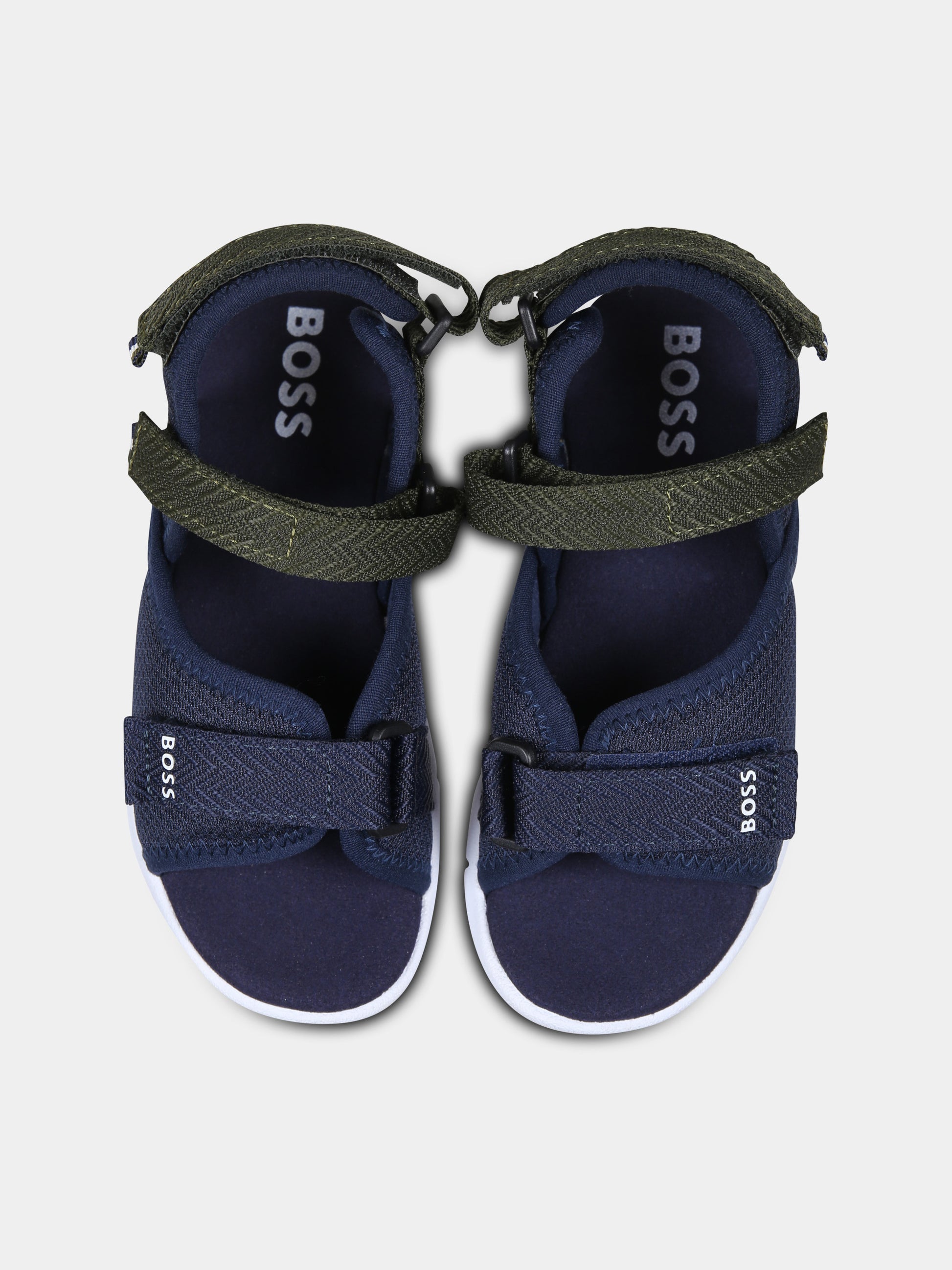 Sandali blu per bambino con logo,Boss,J52159 849