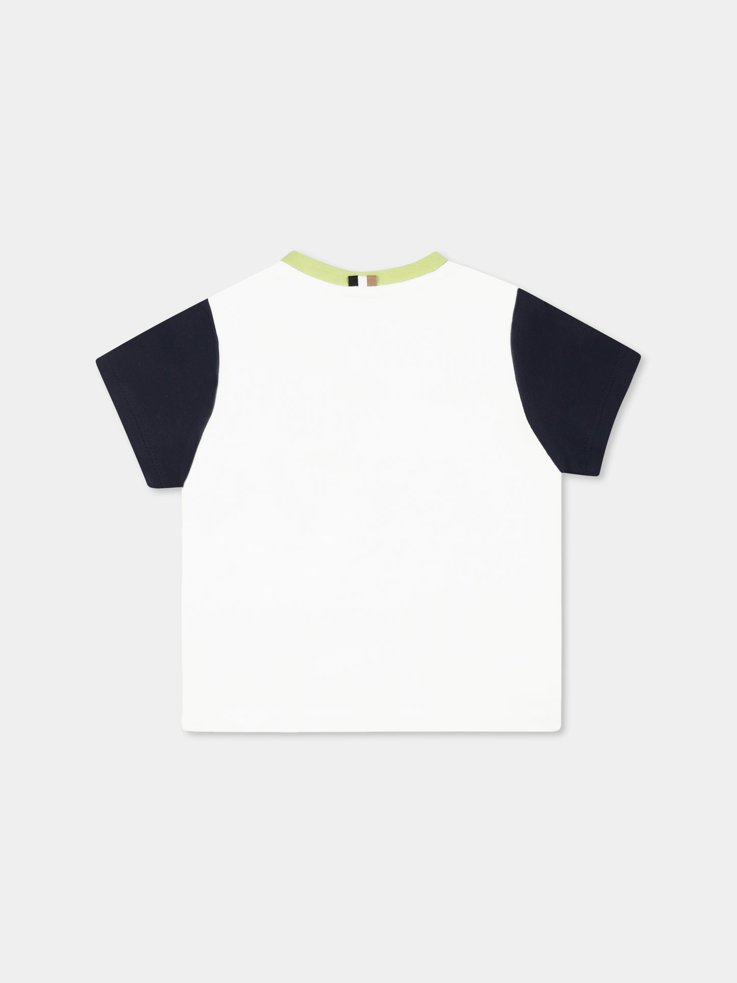 T-shirt bianca per neonato con logo,Boss,J52112 10P