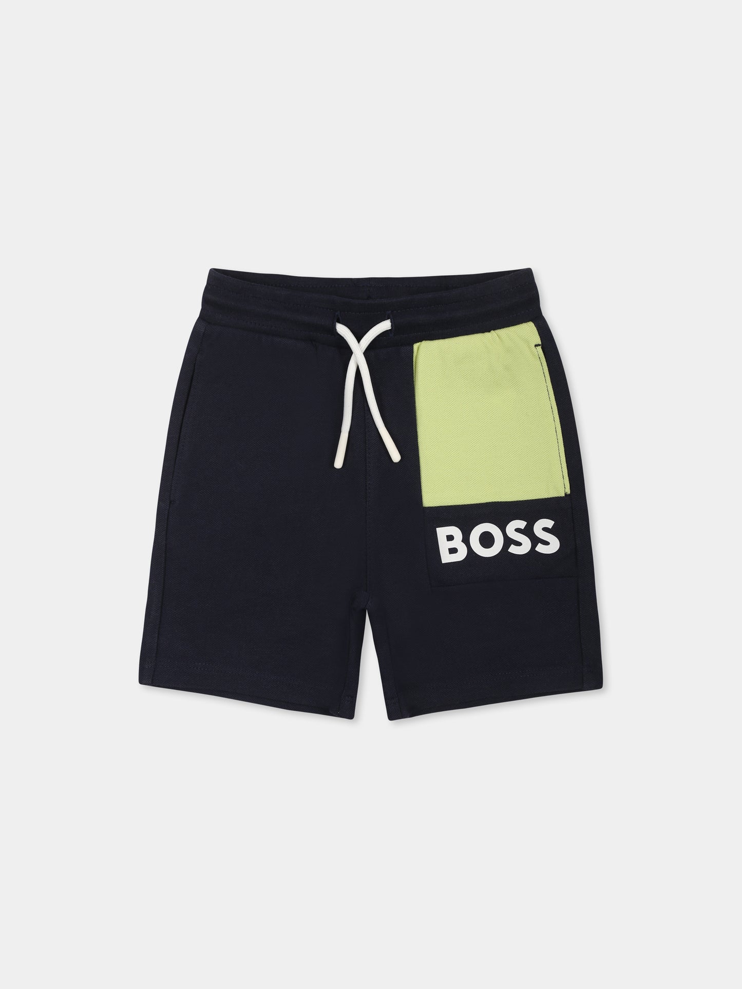 Shorts blu per neonato con logo,Boss,J52083 849