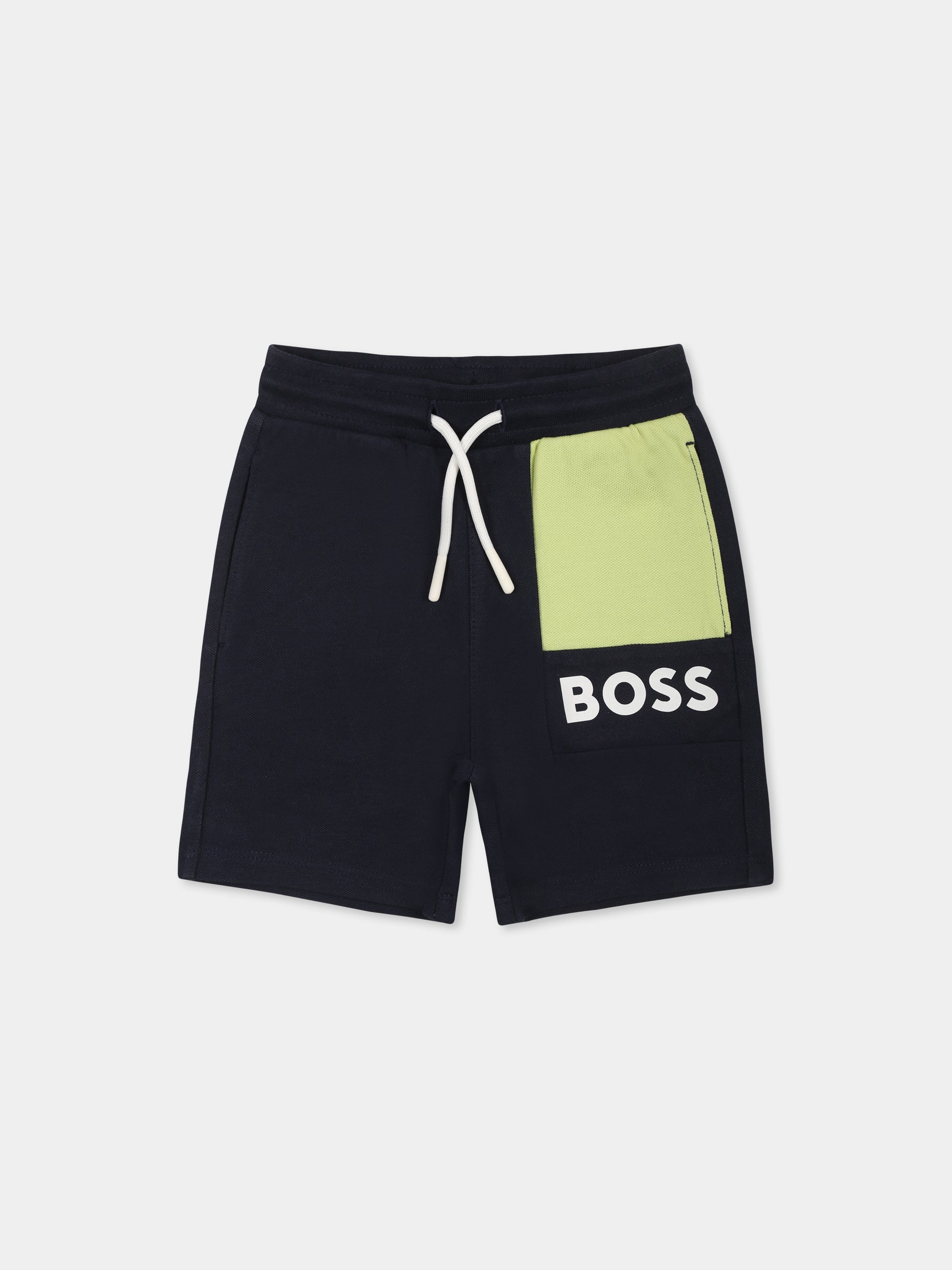Shorts blu per neonato con logo,Boss,J52083 849