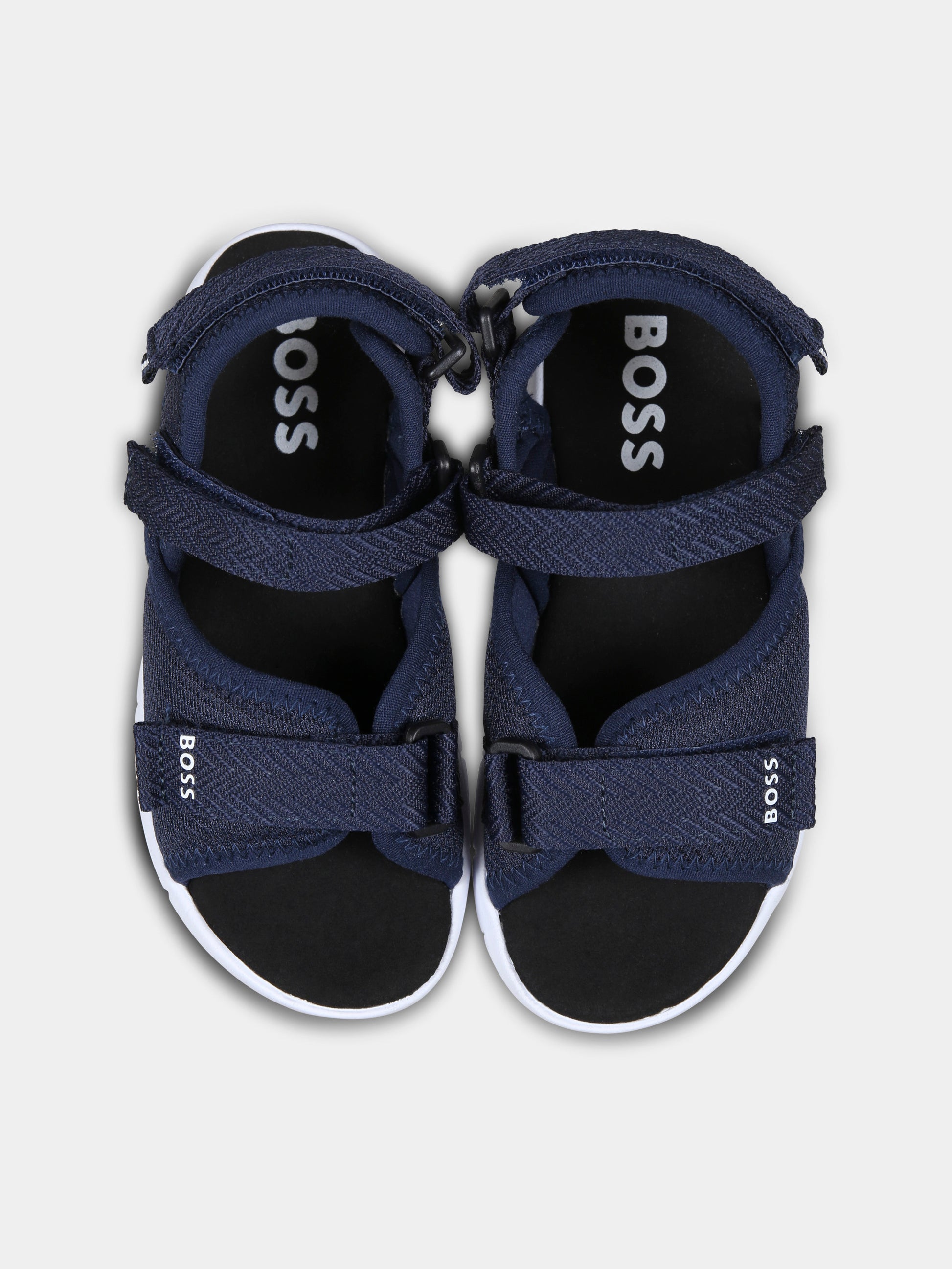Sandali blu per bambino con logo,Boss,J51654 849