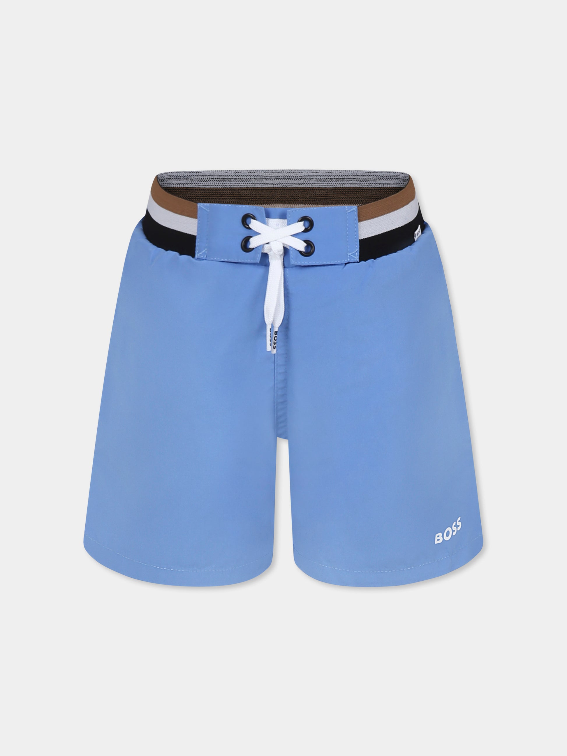 Boxer mare celeste per bambino con logo,Boss,J51969 84B