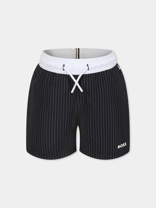 Boxer mare nero per bambino con logo,Boss,J51970 09B