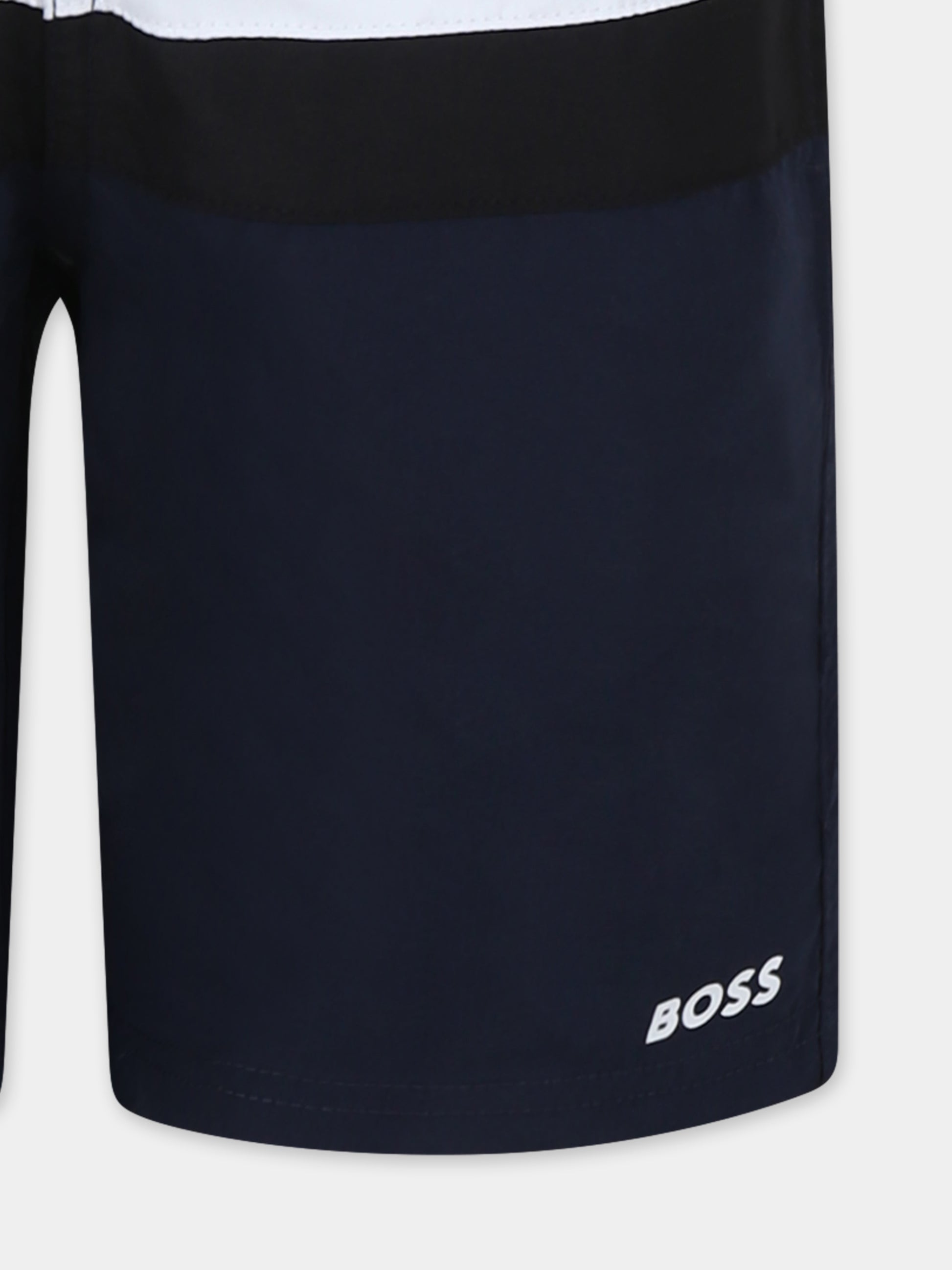 Boxer mare blu per bambino con logo,Boss,J51975 849