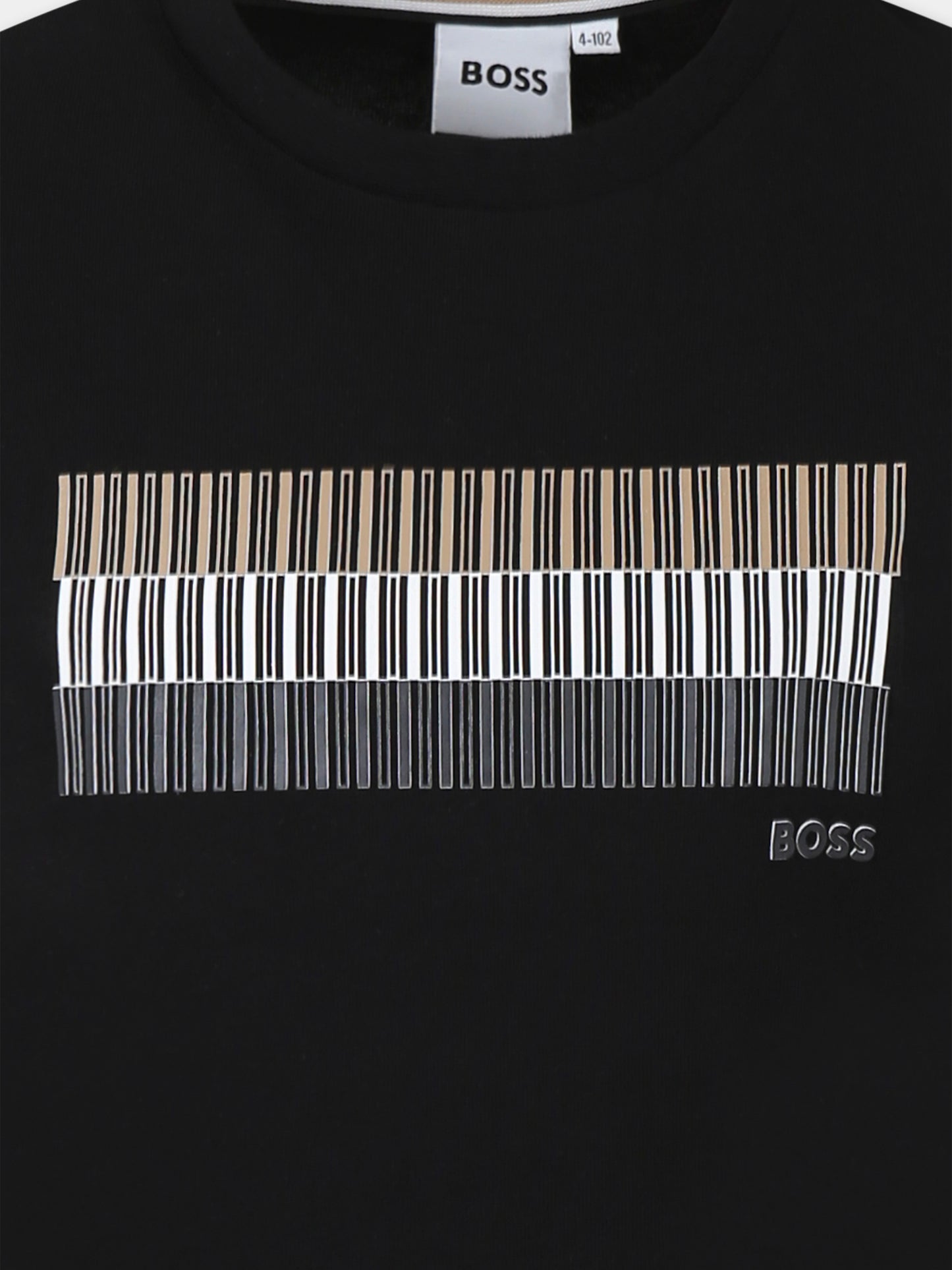 T-shirt nera per bambino con logo,Boss,J52035 09B