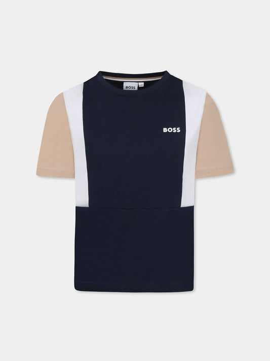 Blue t-shirt for boy with logo