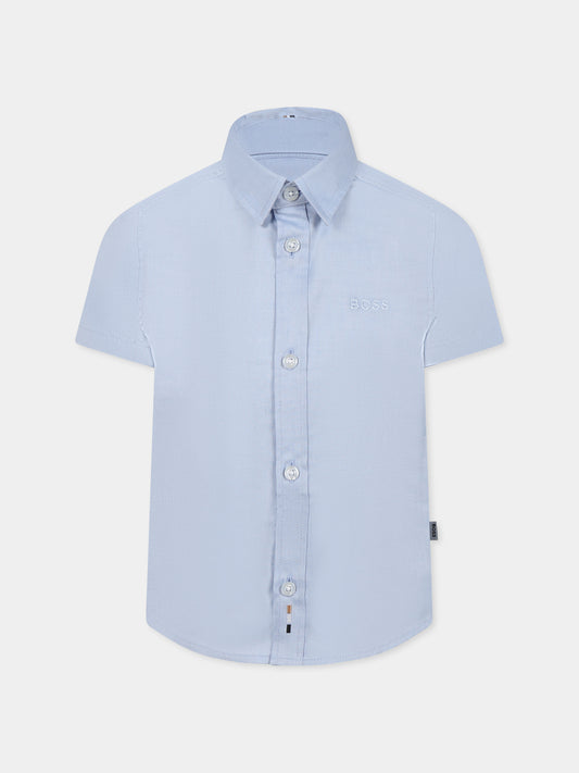 Light blue shirt for boy with logo