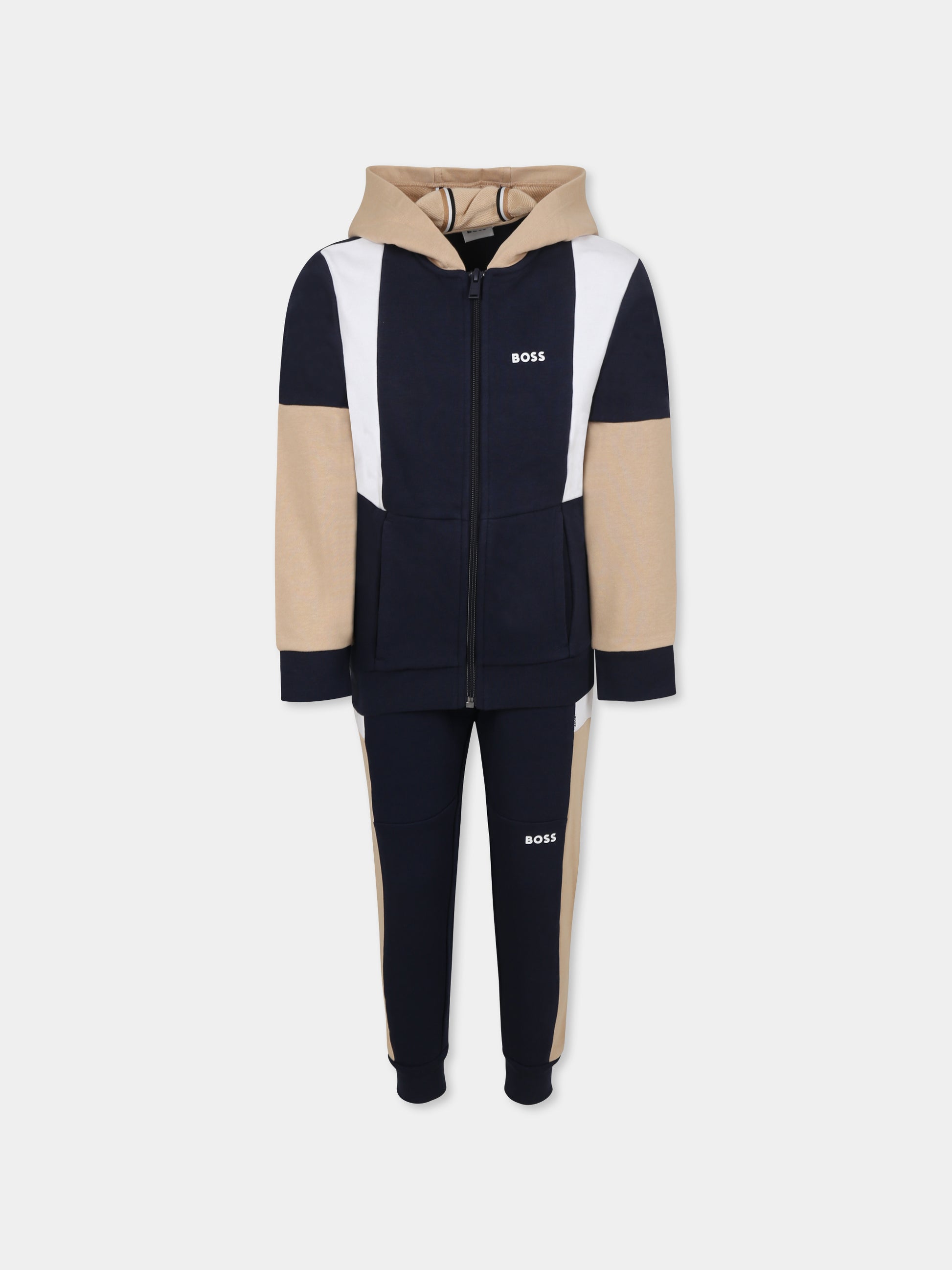 Completo blu per bambino con logo,Boss,J51966 849