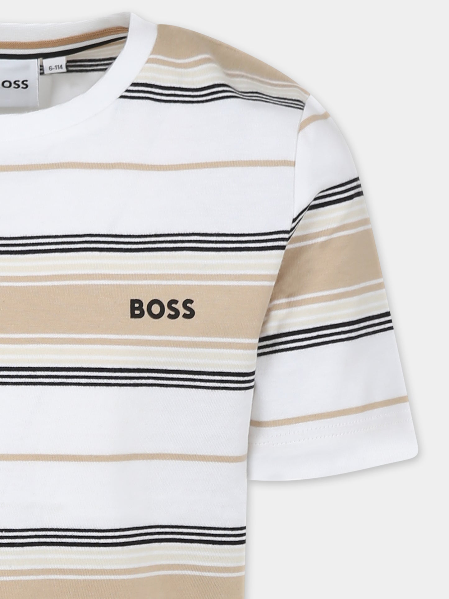 T-shirt bianca per bambino con logo,Boss,J52045 249