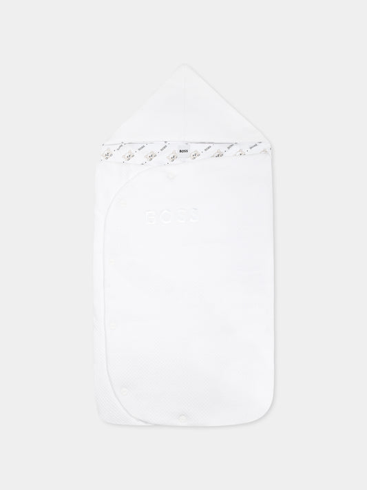 Sacco nanna bianco per neonato con panda all over,Boss,J51729 10P