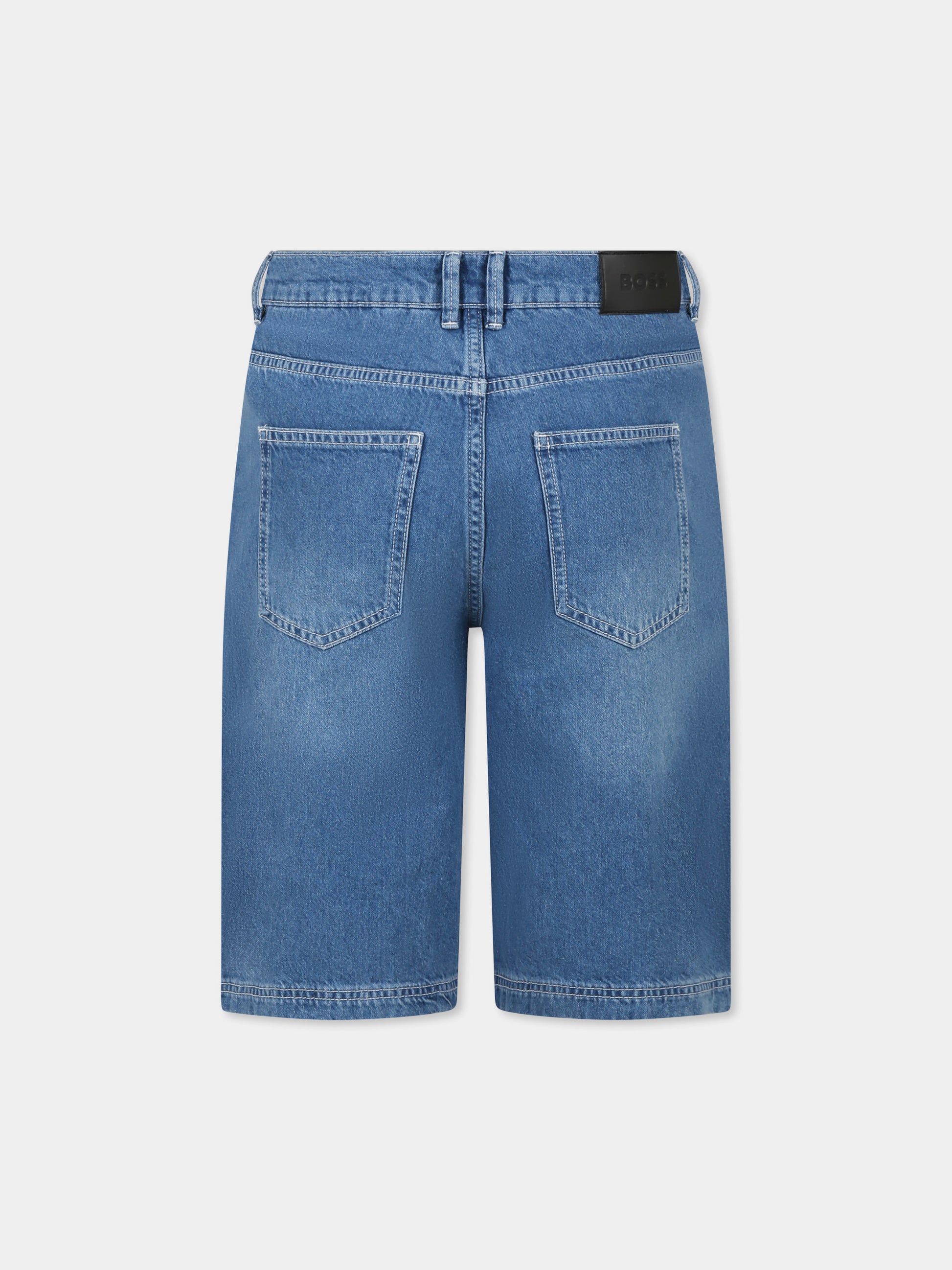 Shorts denim per bambino con logo,Boss,J51994 Z75