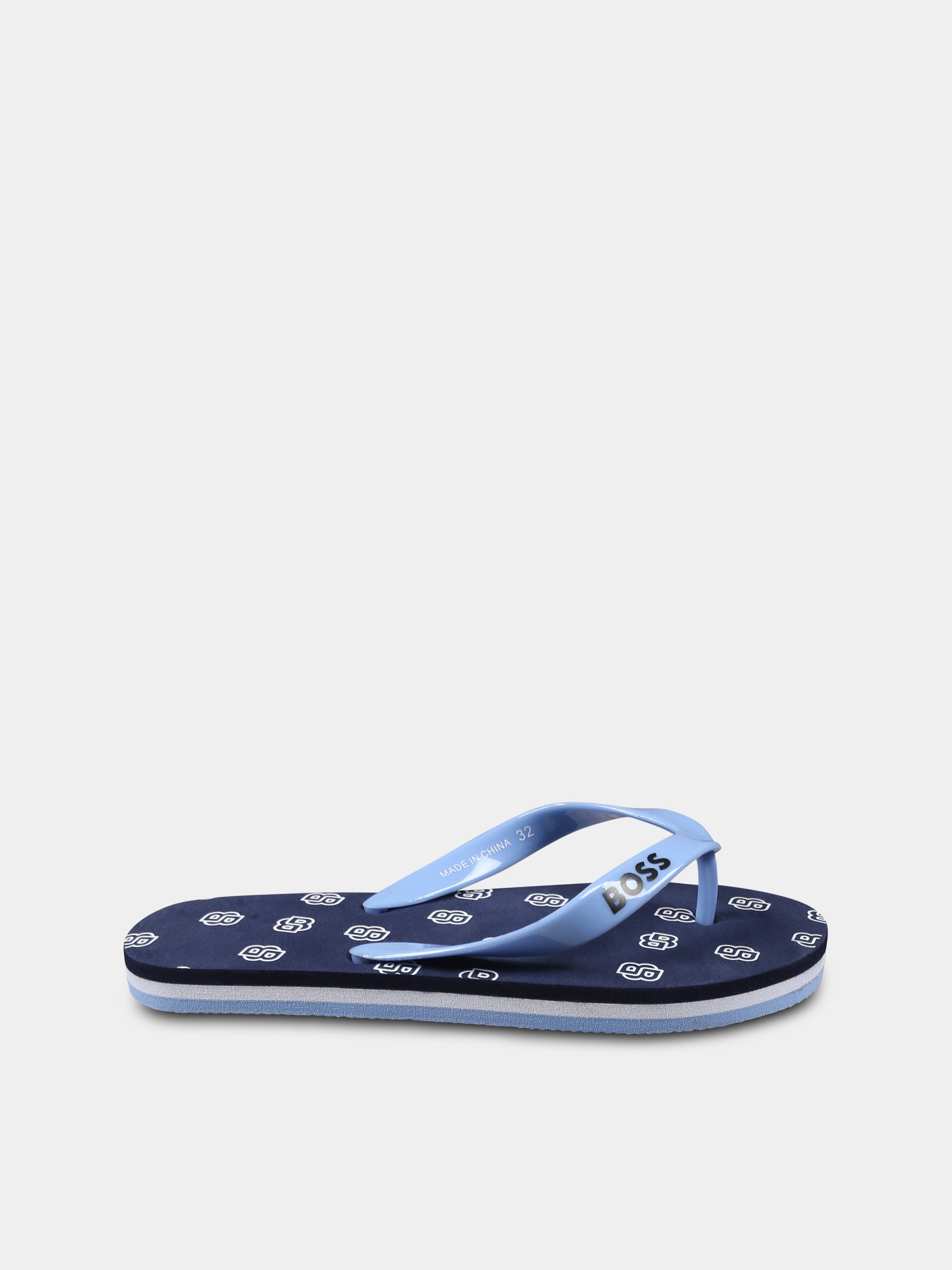 Infradito blu per bambino con logo,Boss,J51652 849