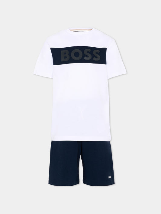 Completo sportivo multicolor per bambino logo,Boss,J52061 10P