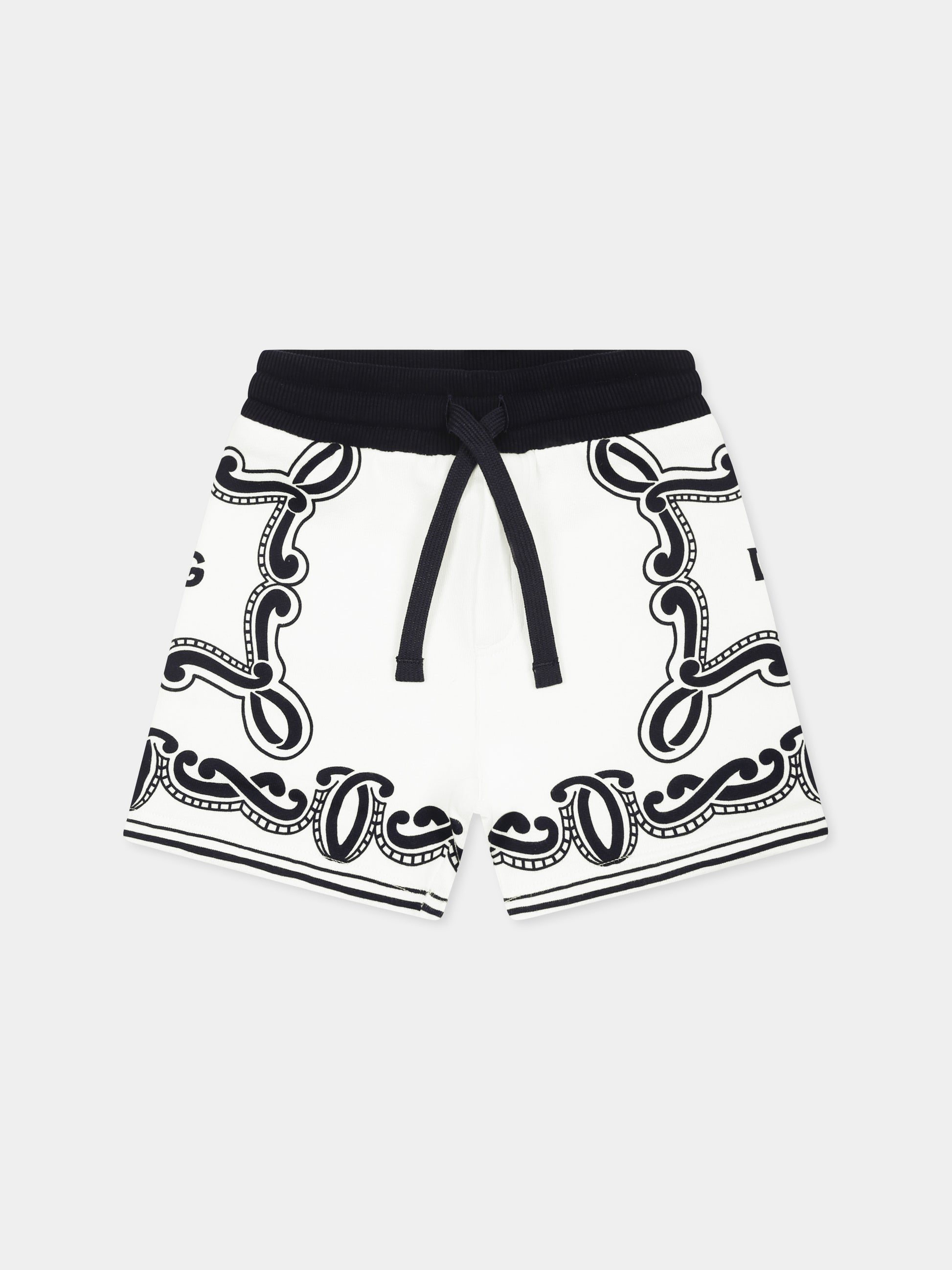 Boxer mare bianco per neonato con stampa bandana,Dolce & Gabbana Kids,L1JQU8 II7FQ HA9RB