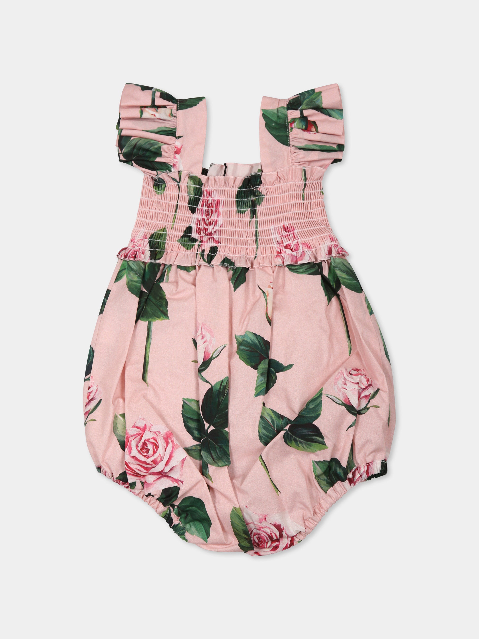 Pagliaccetto rosa per neonata con rose,Dolce & Gabbana Kids,L22O01 HS5S8 HF5IZ