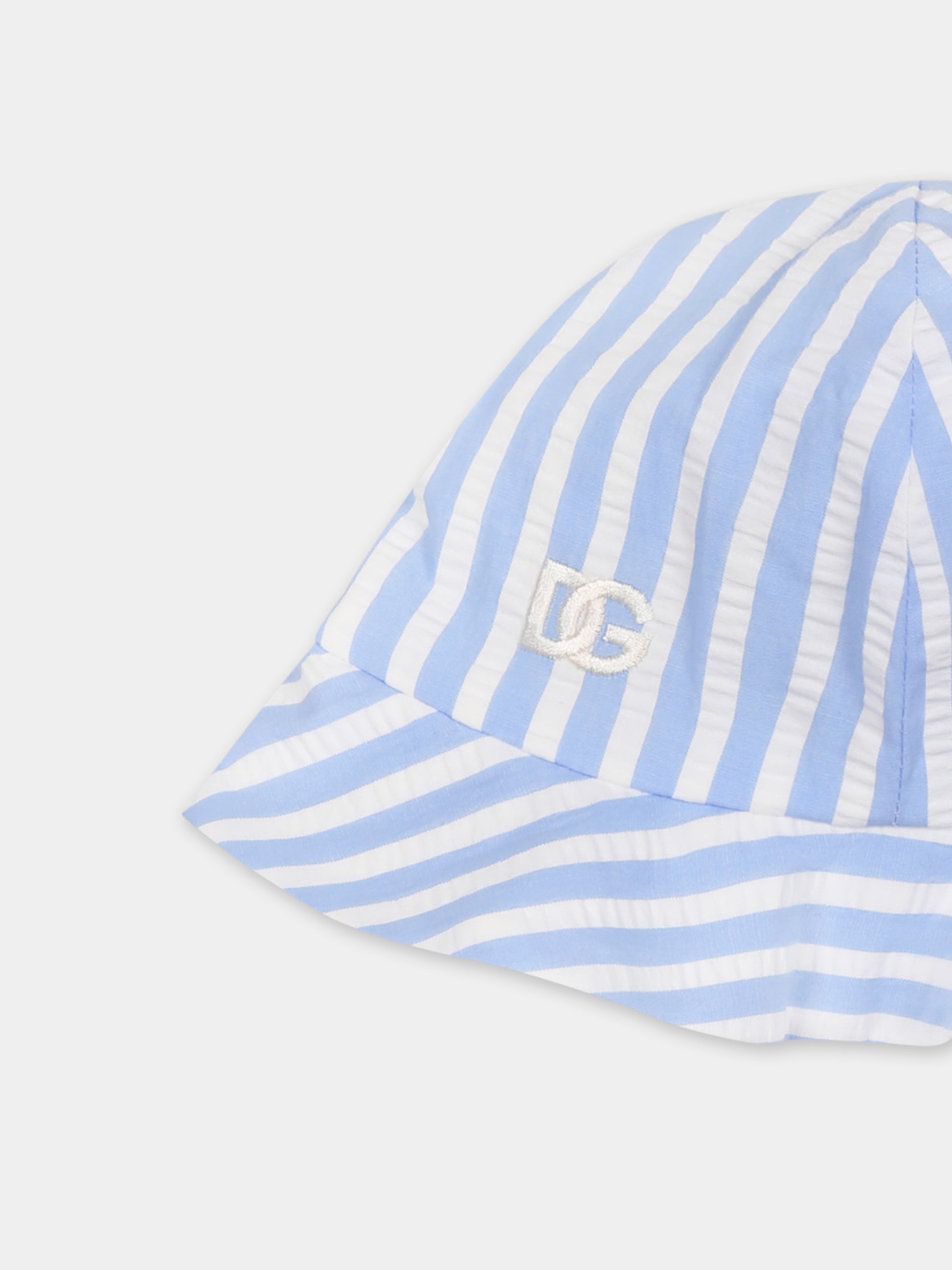 Cloche celeste per neonato con logo DG,Dolce & Gabbana Kids,LN5H61 FR50R S8051