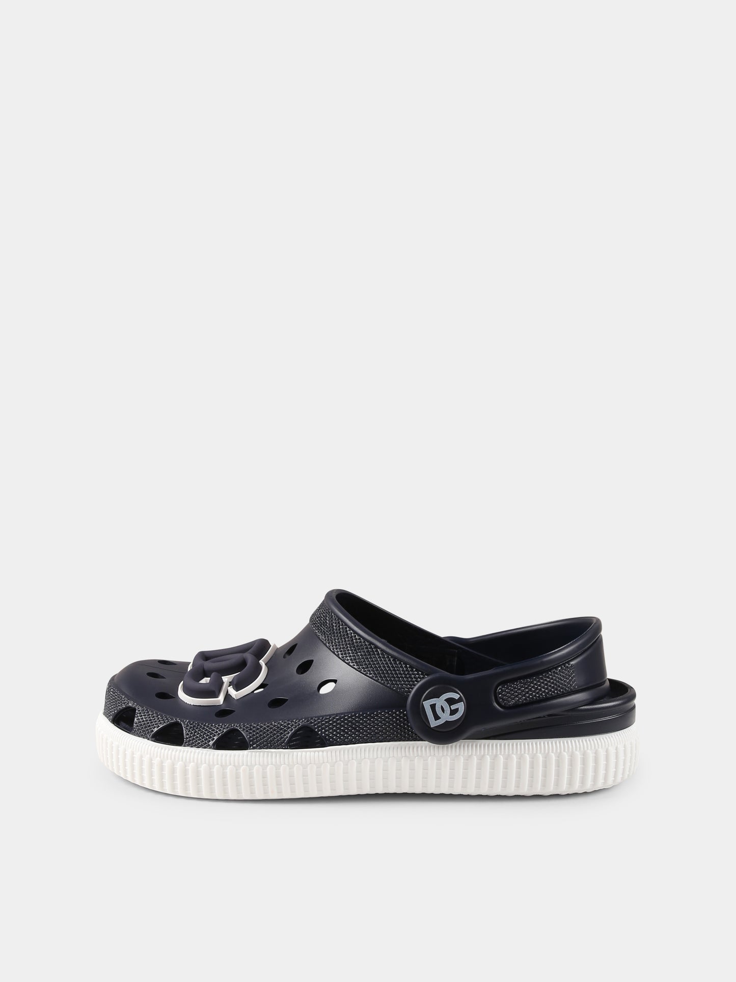 Sabot blu per bambini con logo DG,Dolce & Gabbana Kids,DN0213 AT079 80650