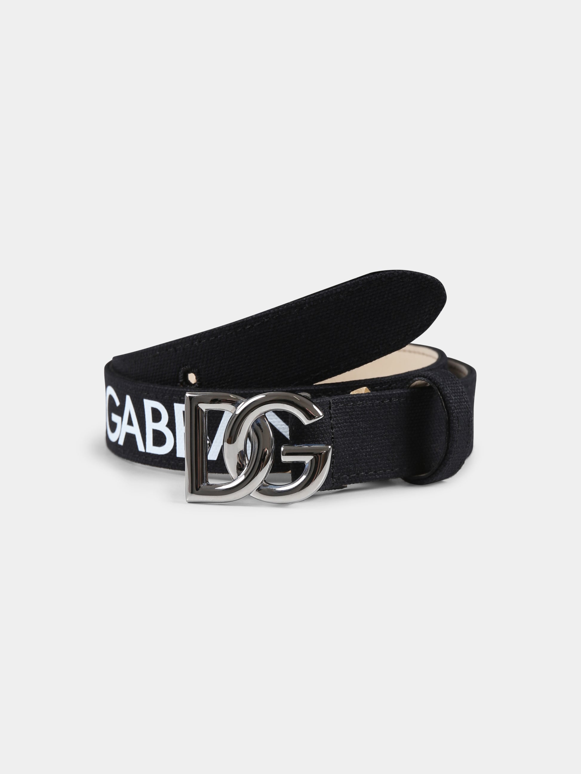 Cintura nera per bambino con logo,Dolce & Gabbana Kids,EC0083 AT661 8B939