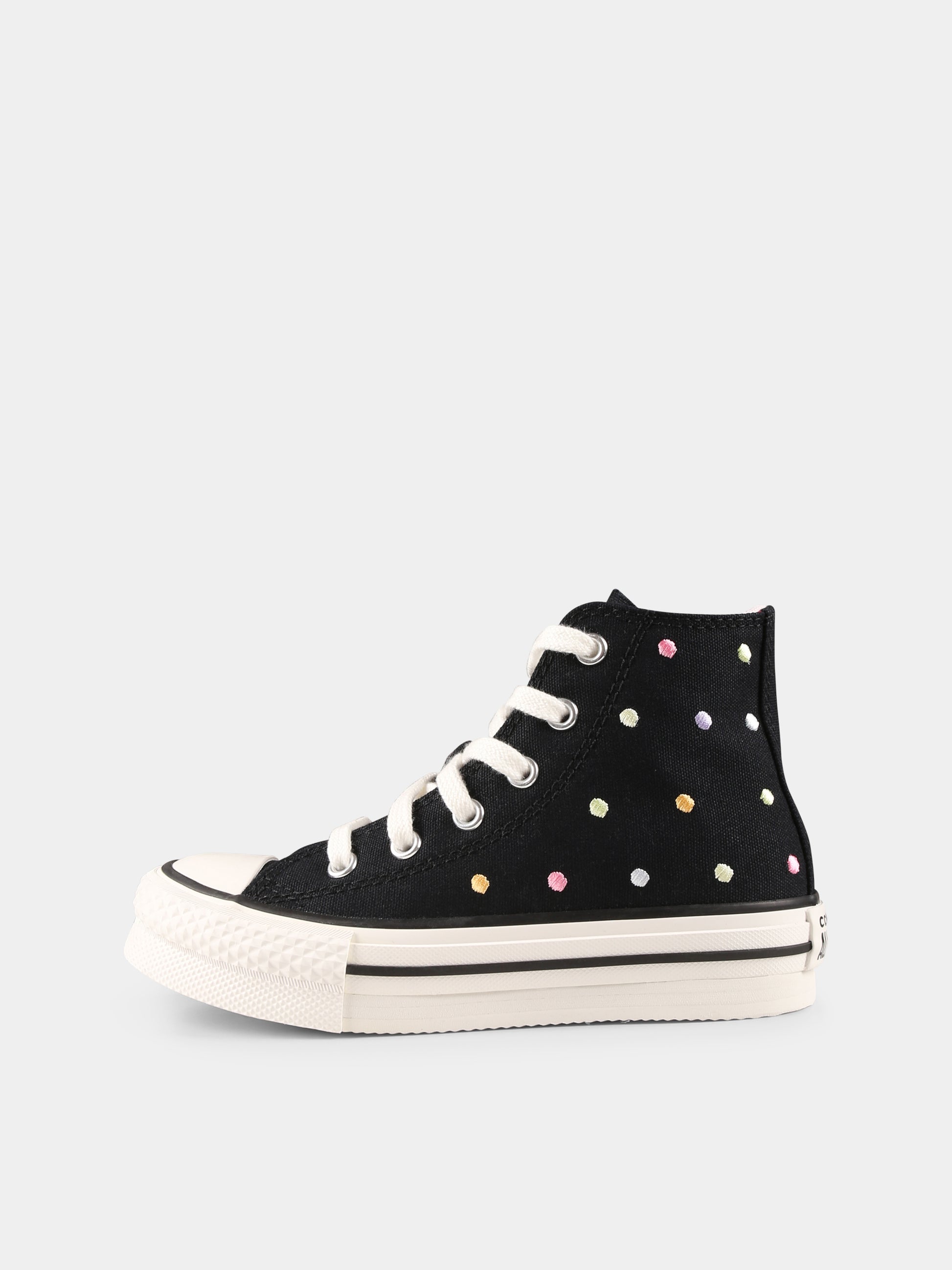 Sneakers Chuck Taylor All Star Eva Lift nere per bambina con pois,Converse,A12609C BLACK